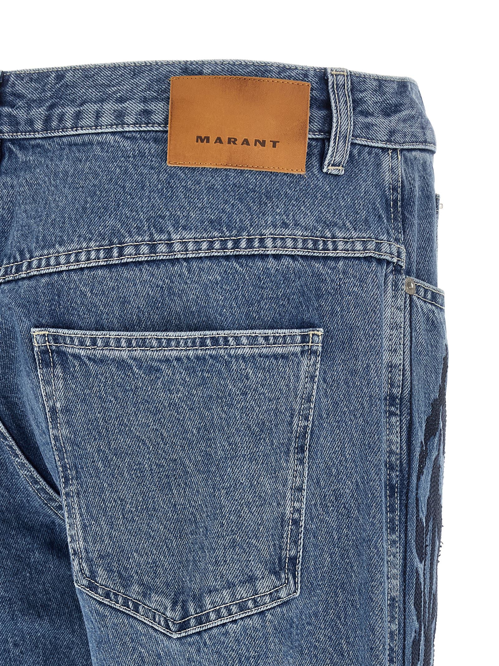 Isabel Marant Blue Cotton Straight-Leg Jeans