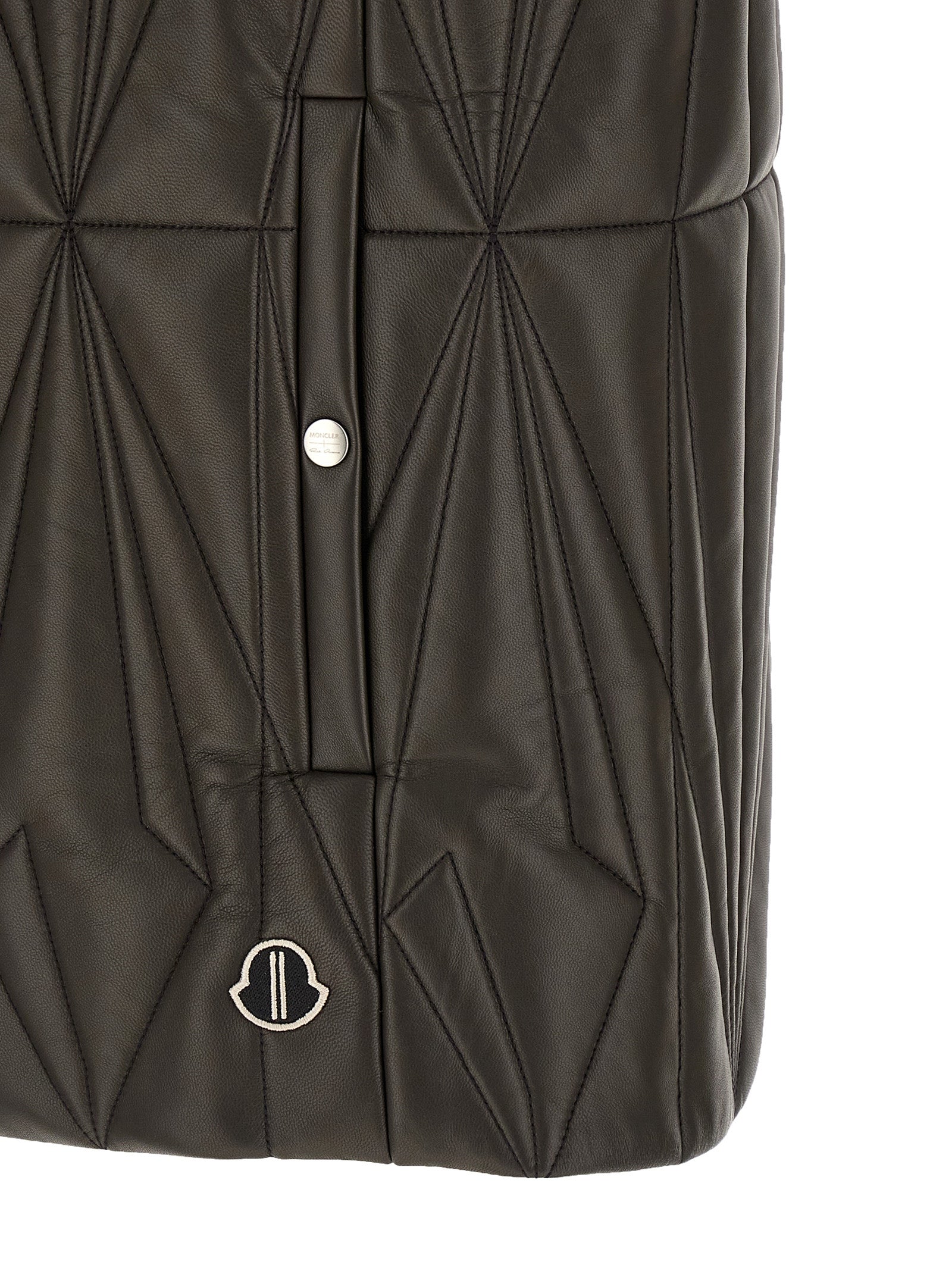 Rick Owens Brown Lamb Leather Sleeveless Jacket