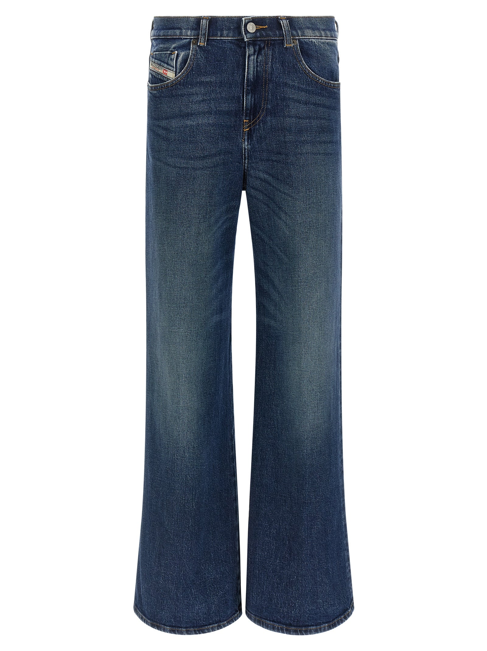 Diesel Blue Cotton Flared Jeans