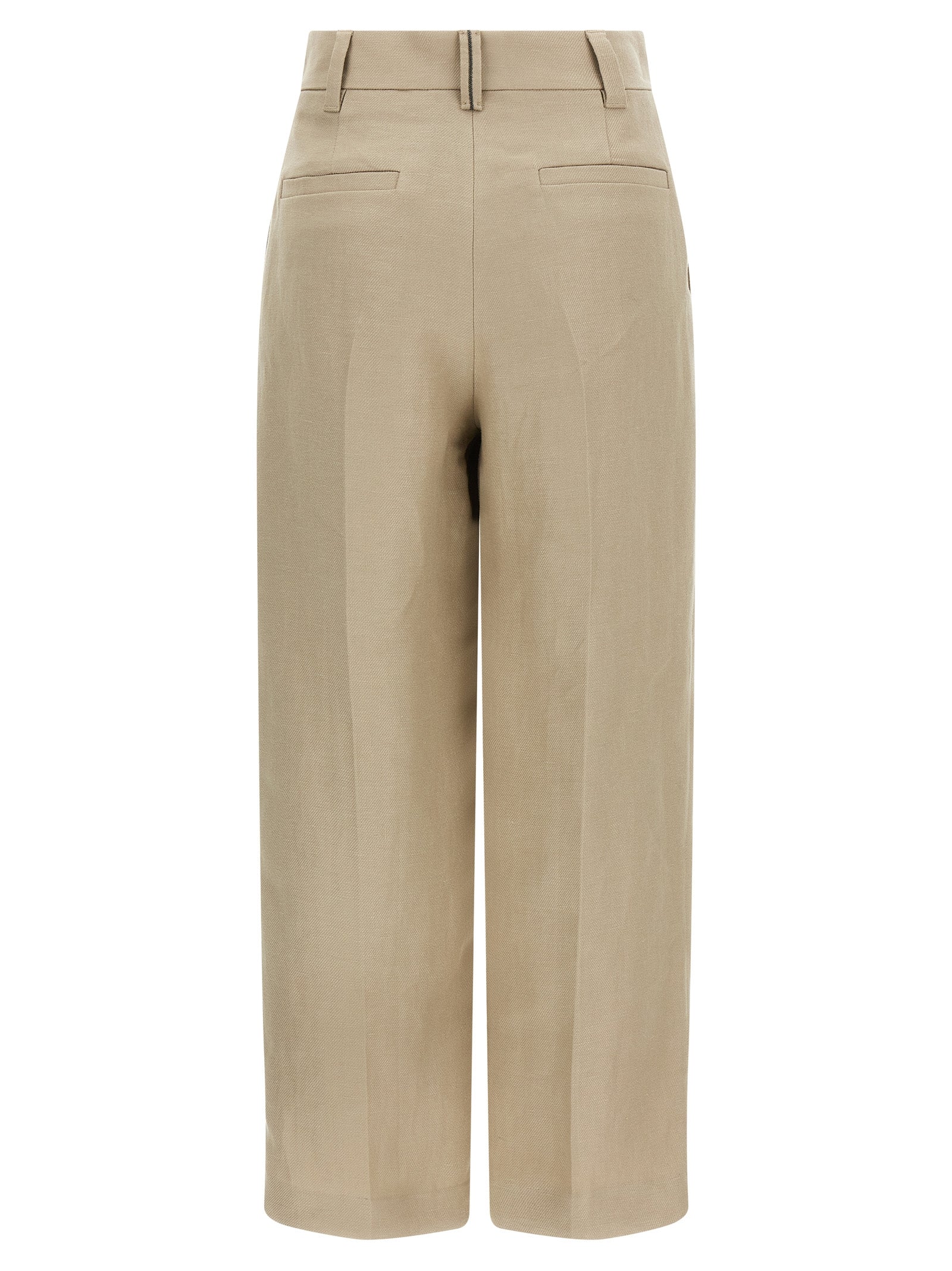Brunello Cucinelli Beige Linen Casual Pants