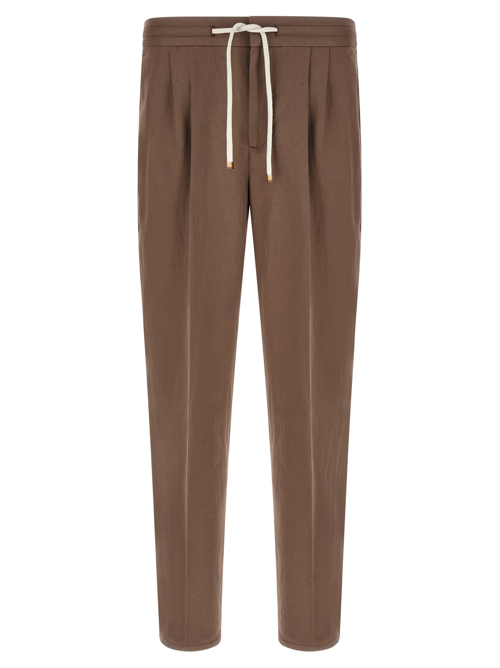 Brunello Cucinelli Brown Linen Casual Pants