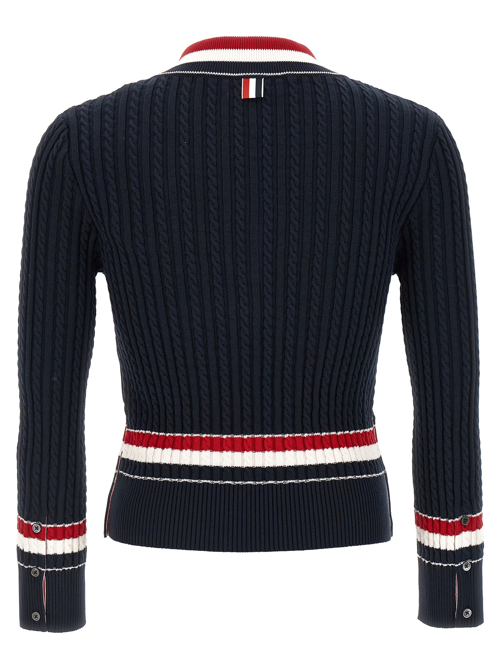 Thom Browne Blue Cotton Cardigan