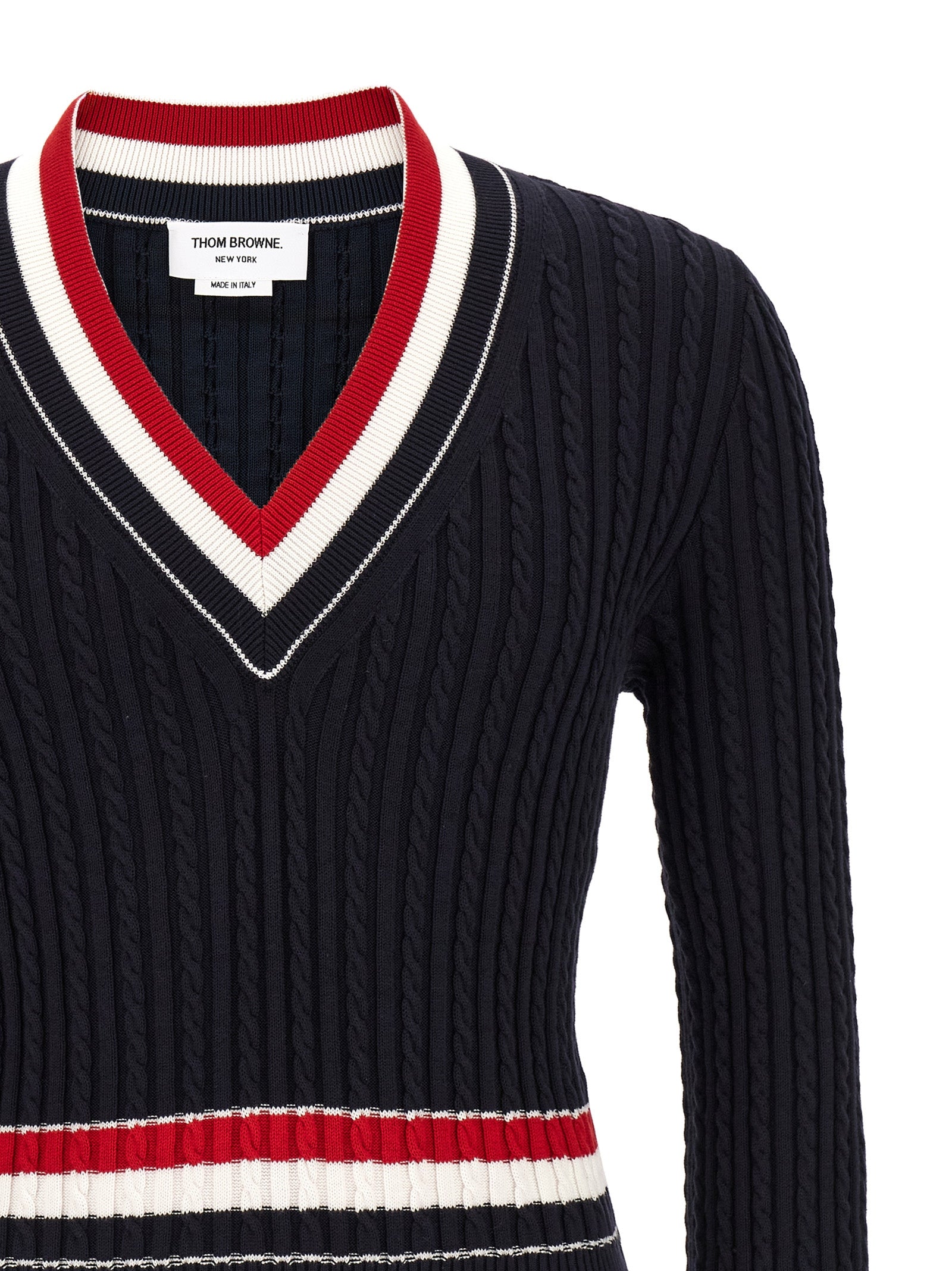 Thom Browne Blue Cotton Cardigan