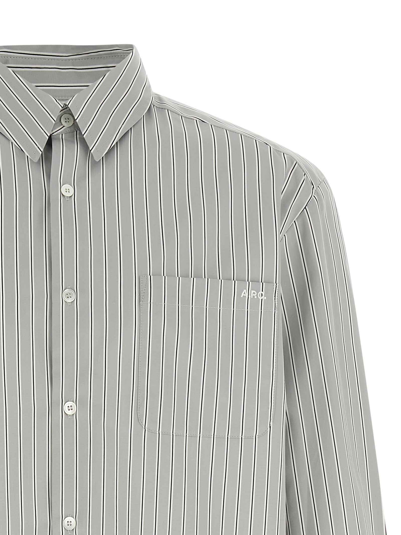 A.P.C. Gray Cotton Blouse