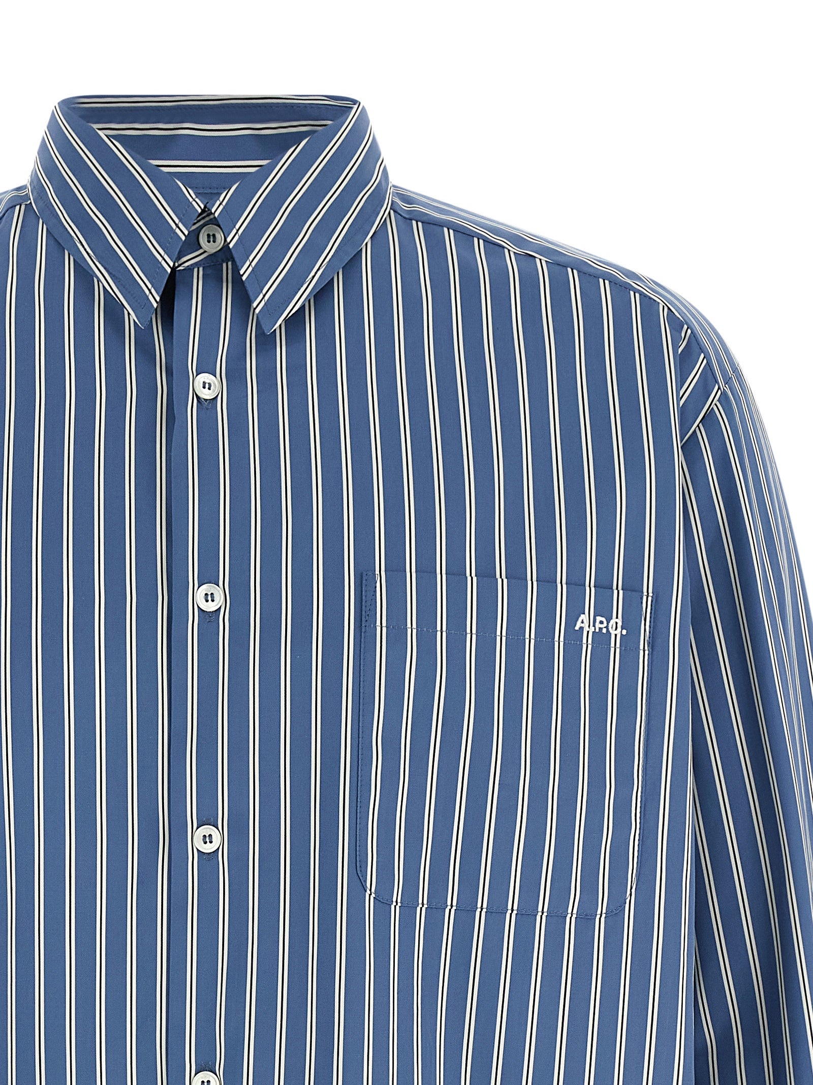 A.P.C. Blue Cotton Blouse