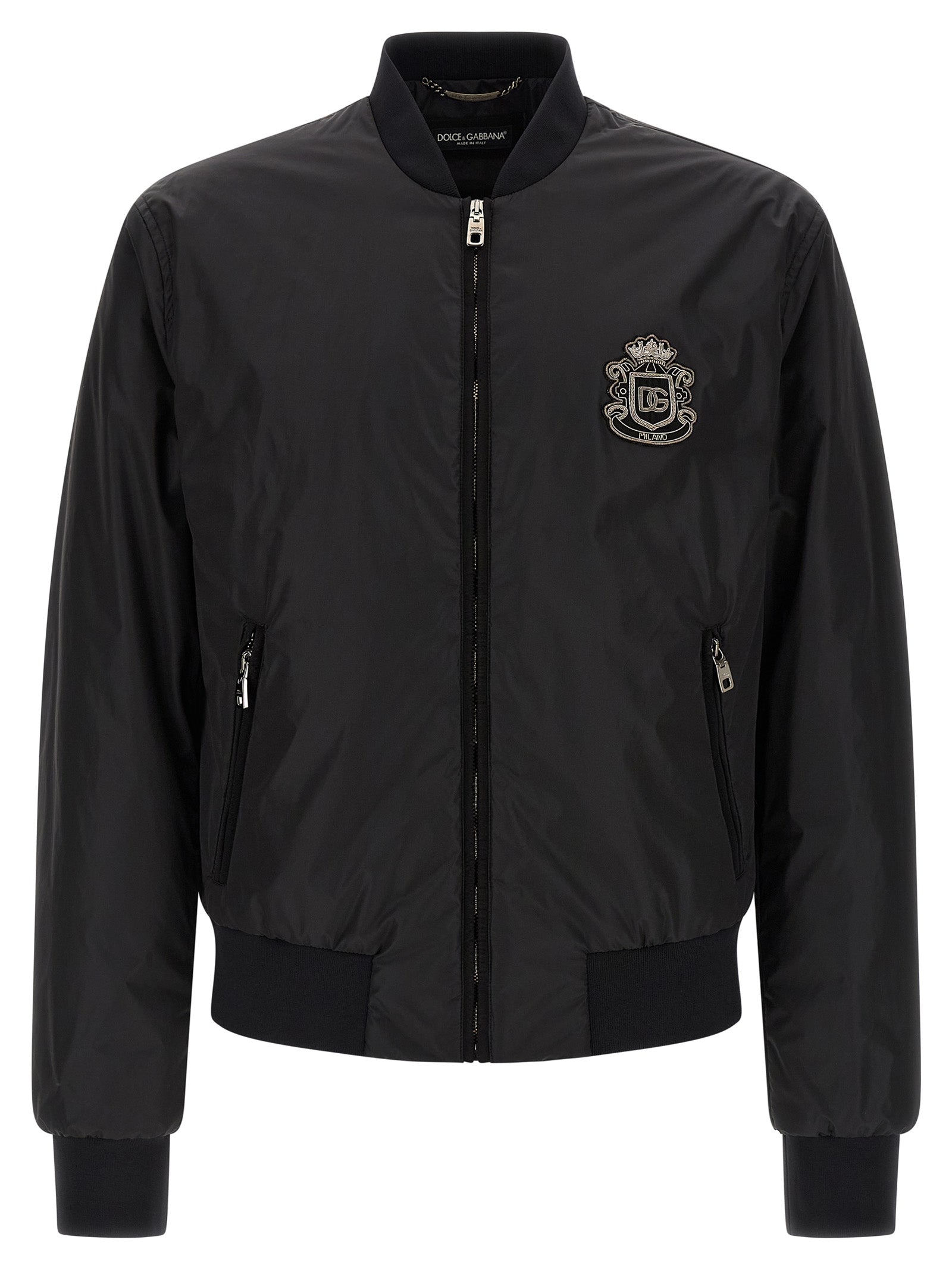 Dolce & Gabbana Black Polyamide Bomber