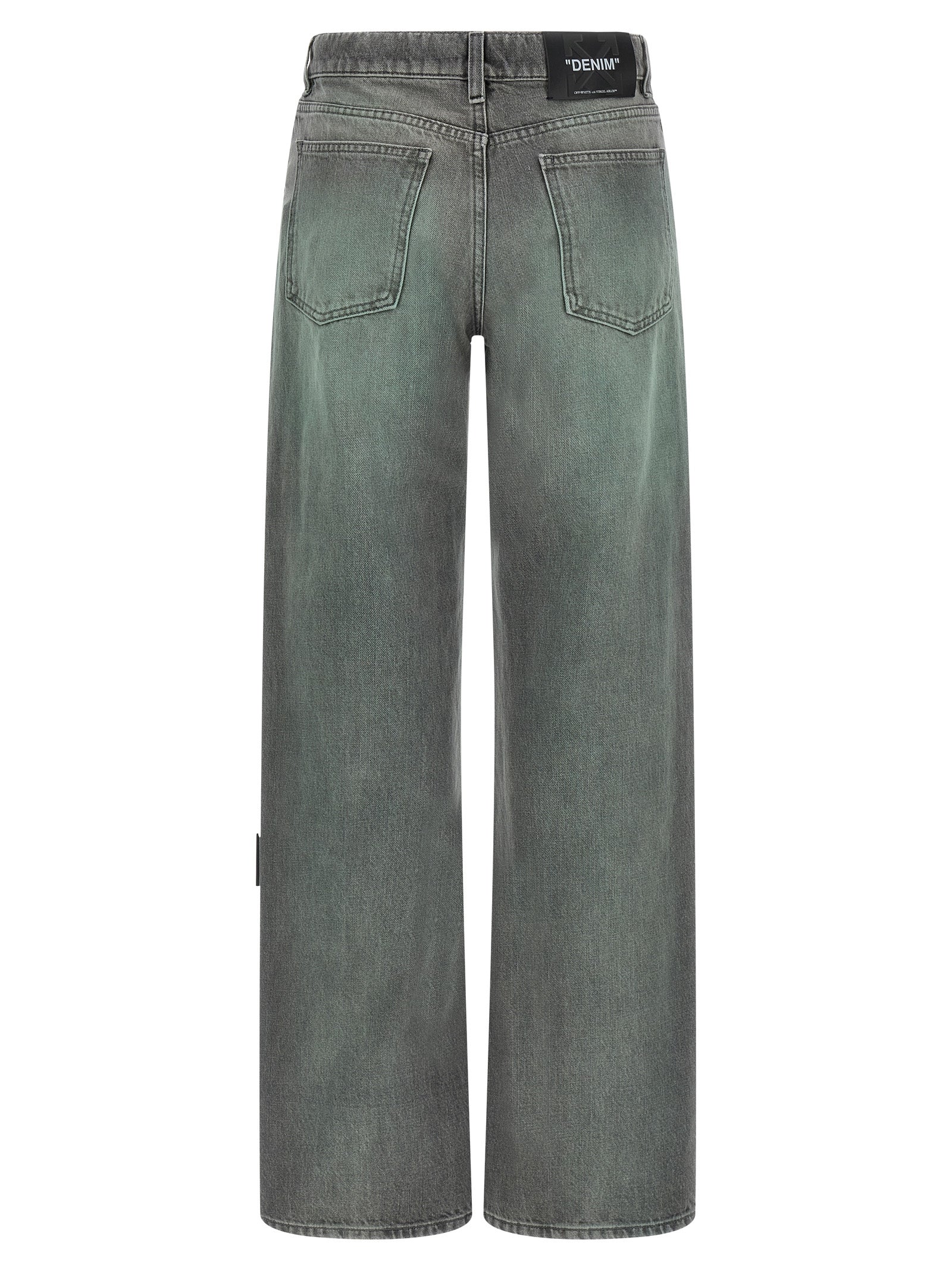 Off-White Gray Cotton Jeans Denim
