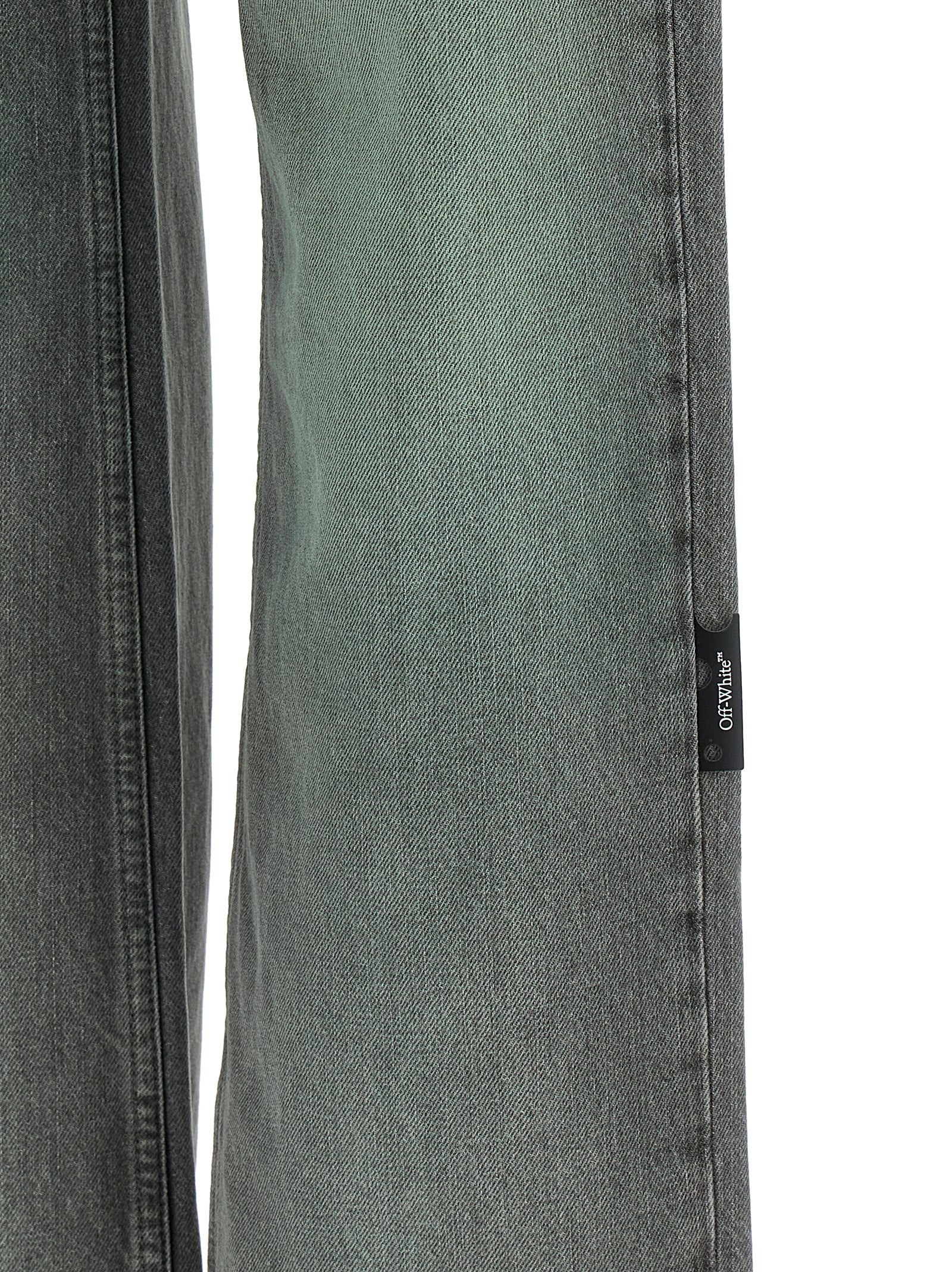 Off-White Gray Cotton Jeans Denim