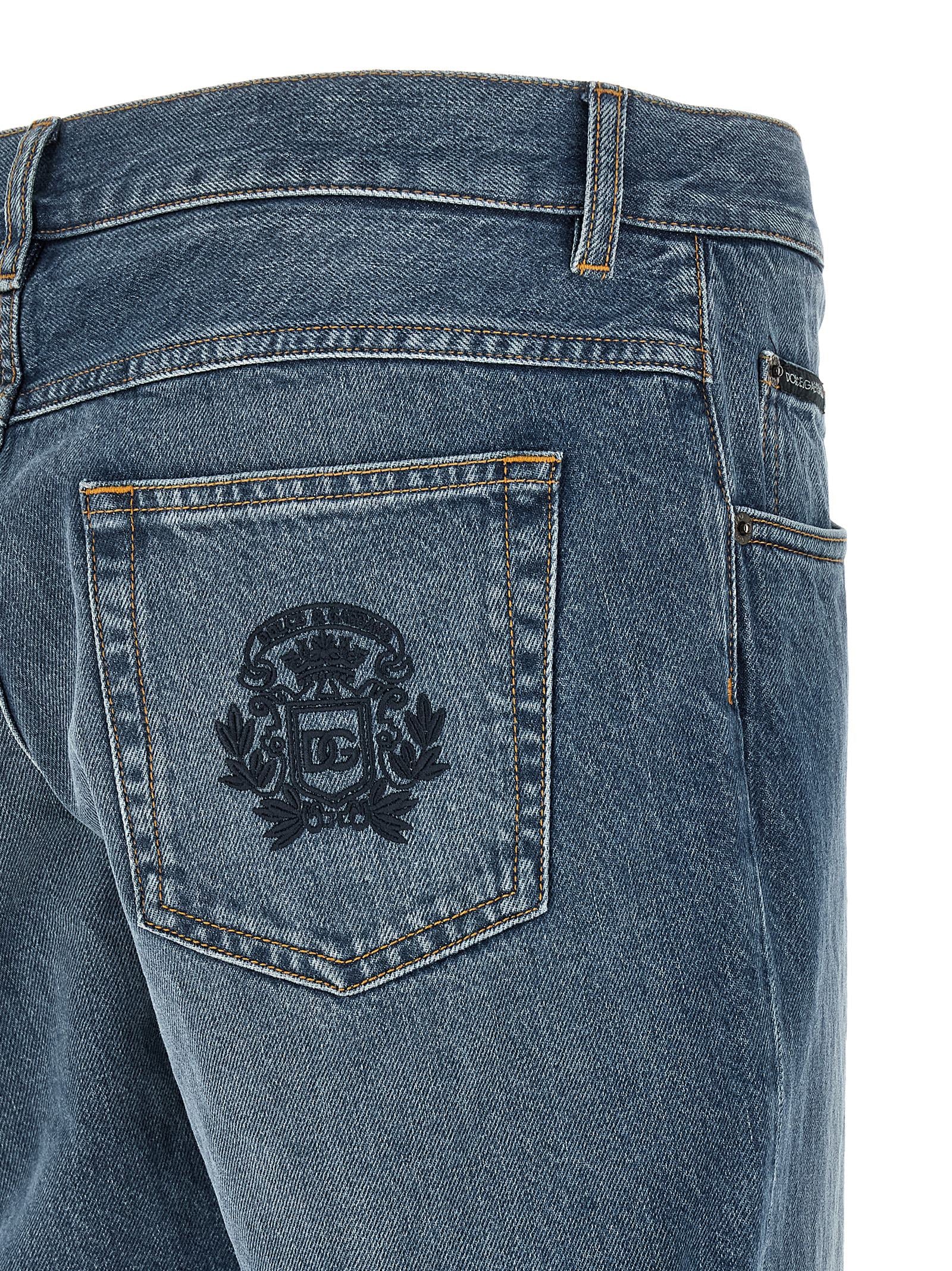 Dolce & Gabbana Blue Cotton Straight-Leg Jeans