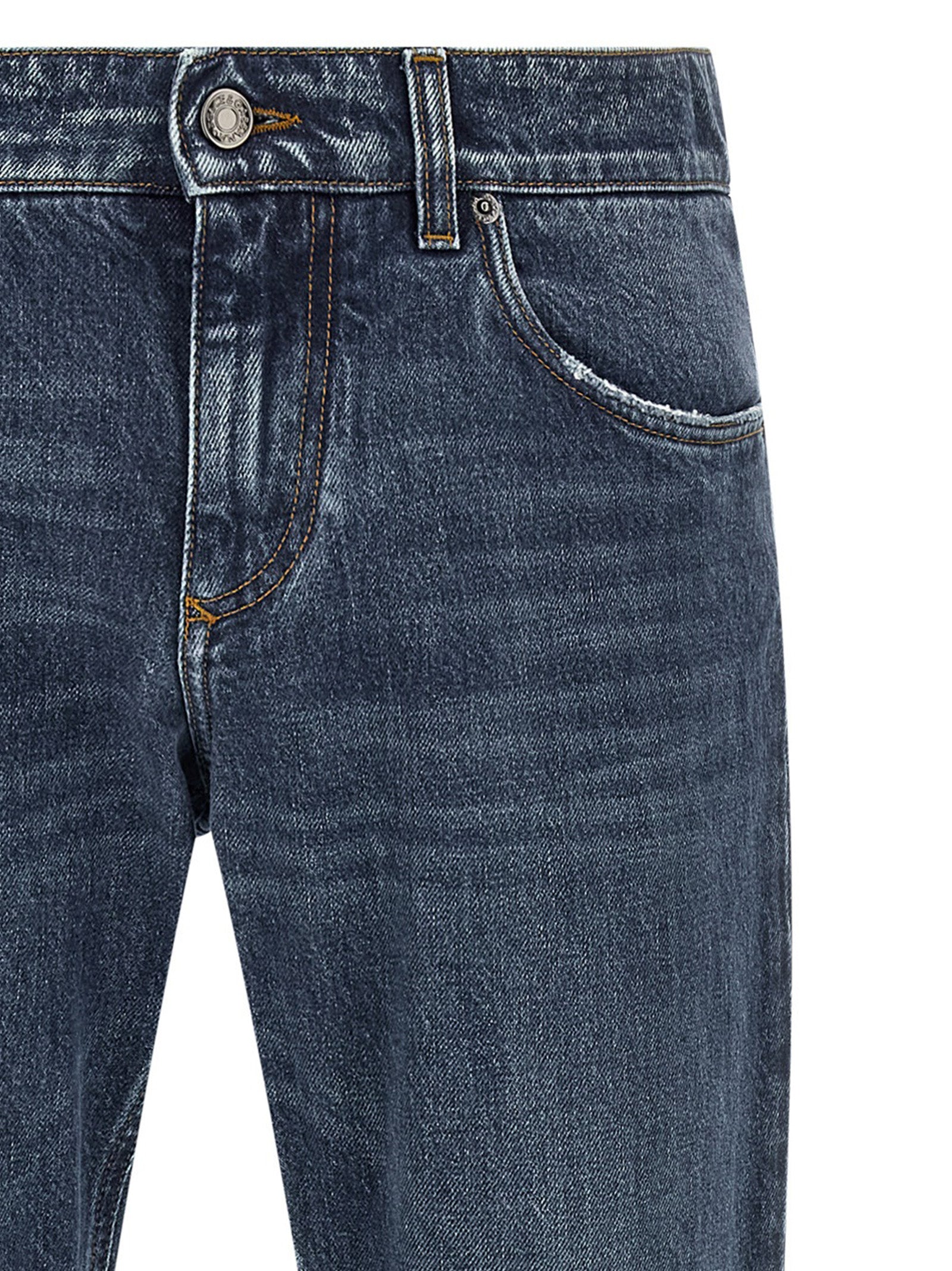 Dolce & Gabbana Blue Cotton Straight-Leg Jeans