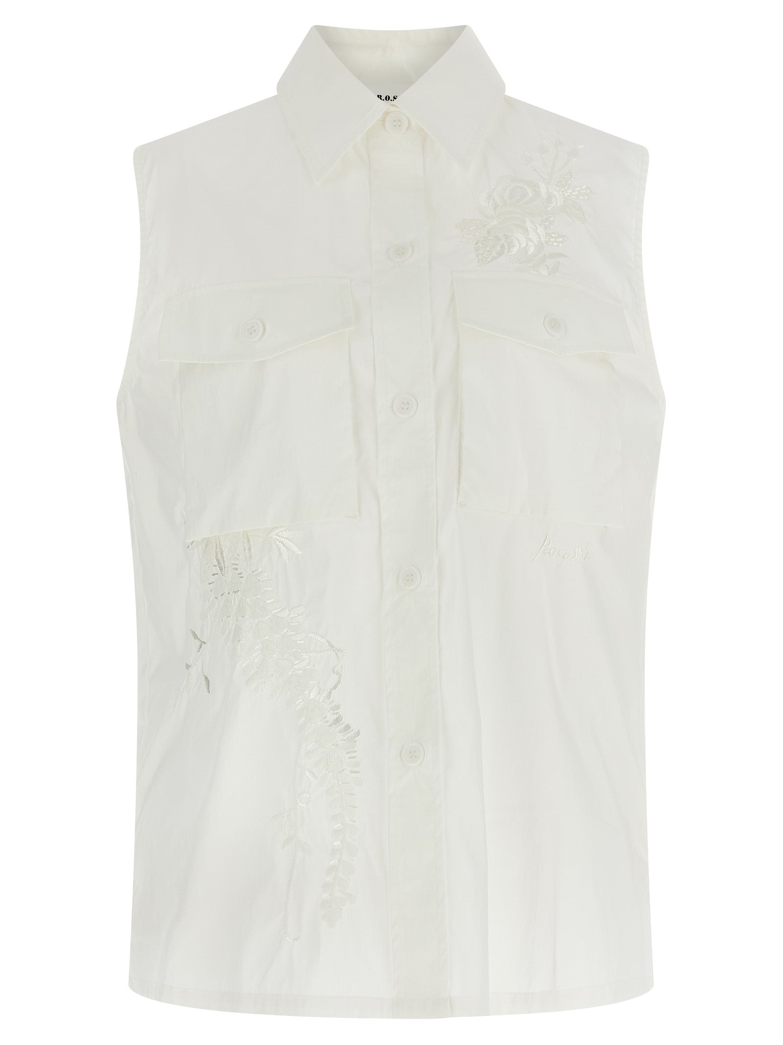 P.A.R.O.S.H. White Polyamide Blouse