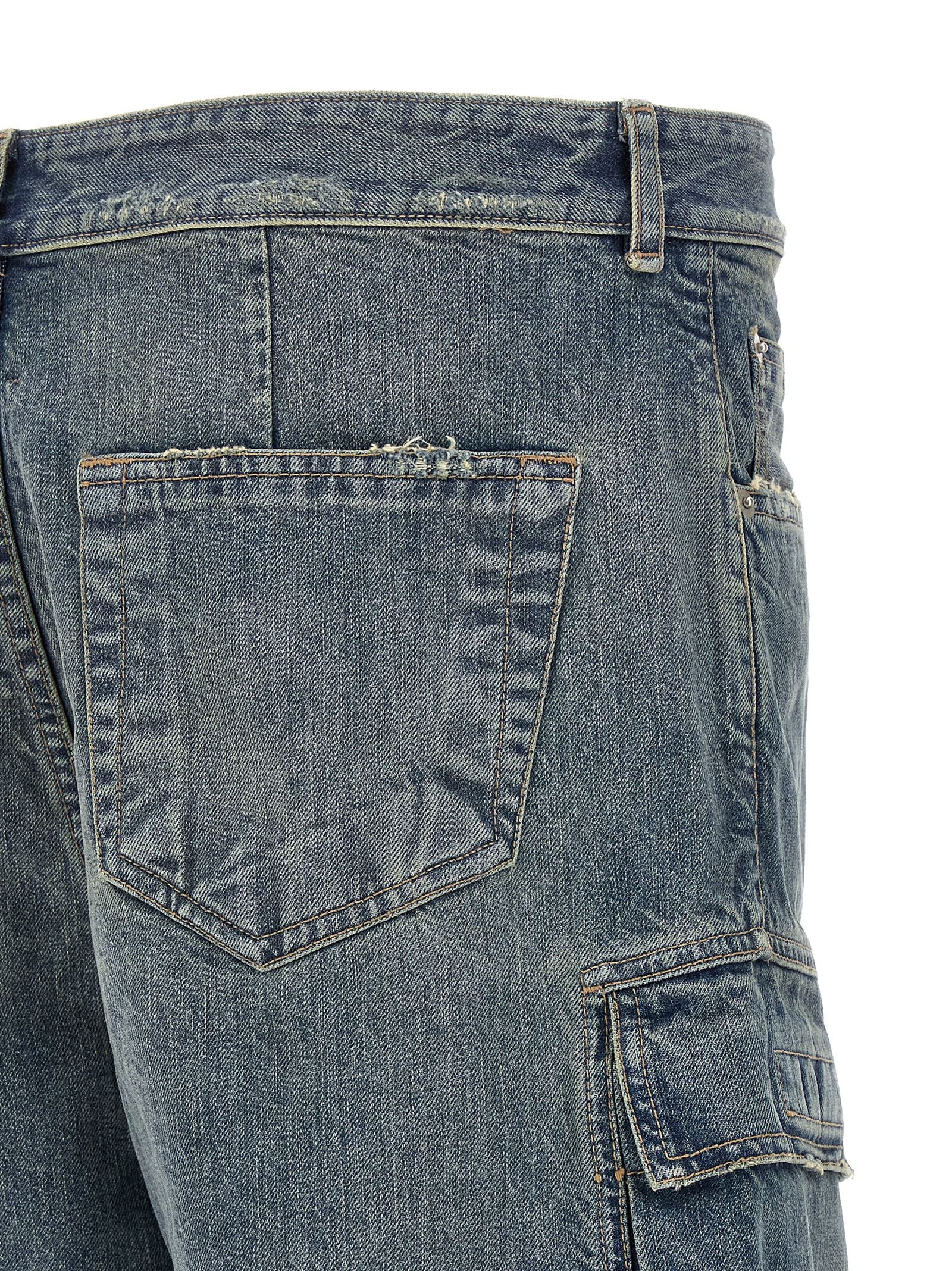 DRKSHDW Blue Cotton Cargo Pants