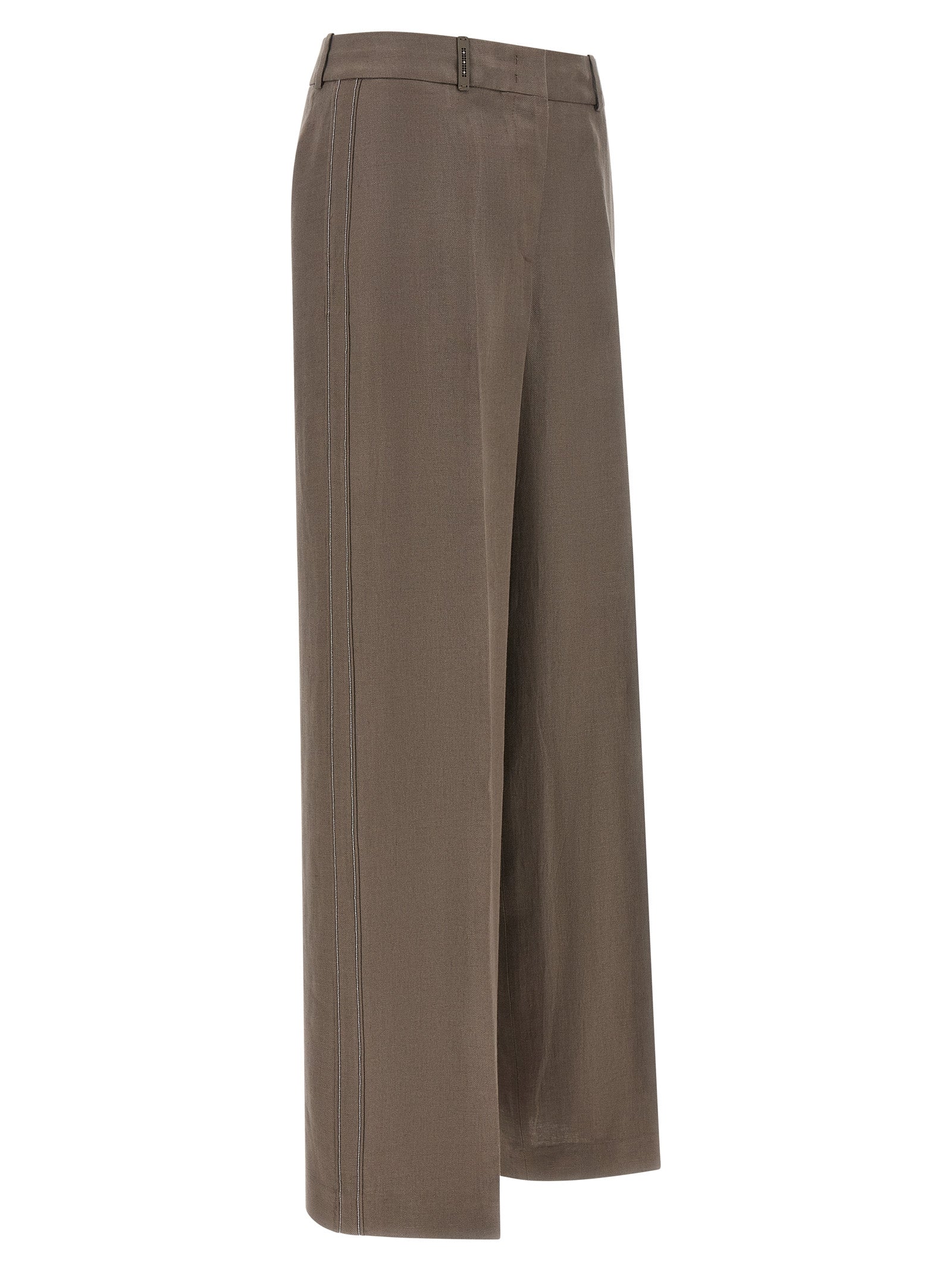 Peserico Brown Linen Pants