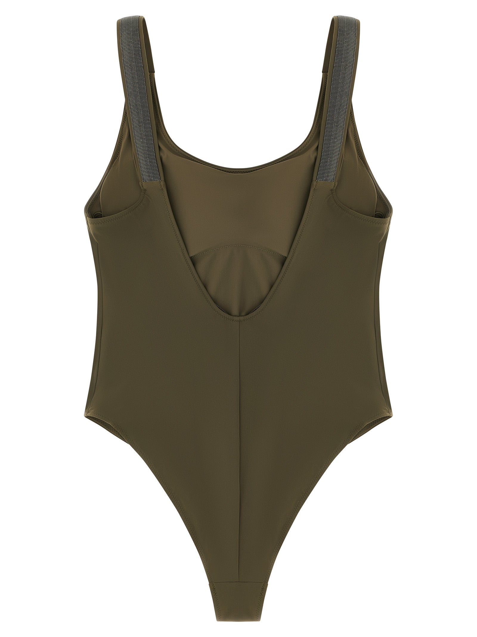 Brunello Cucinelli Bicolor Polyamide One-Piece Swimsuit