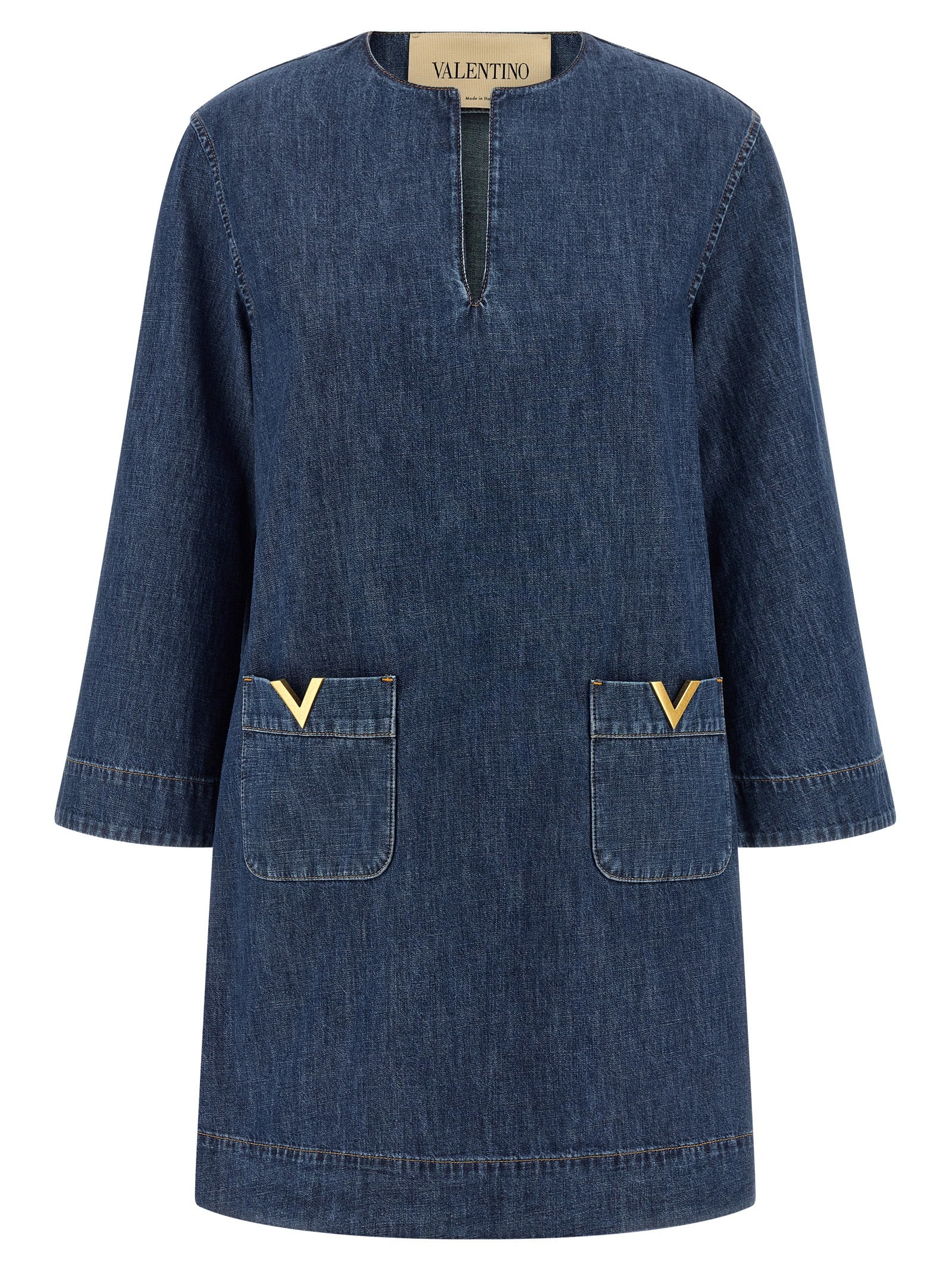Valentino Garavani Blue Cotton Short Dress