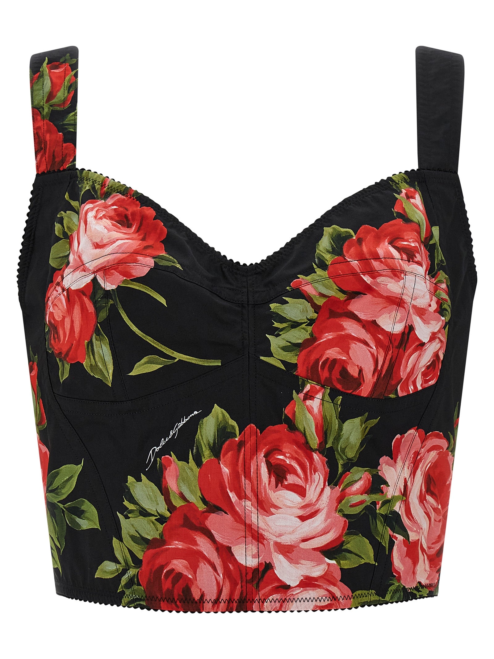 Dolce & Gabbana Black Cotton Tank Tops