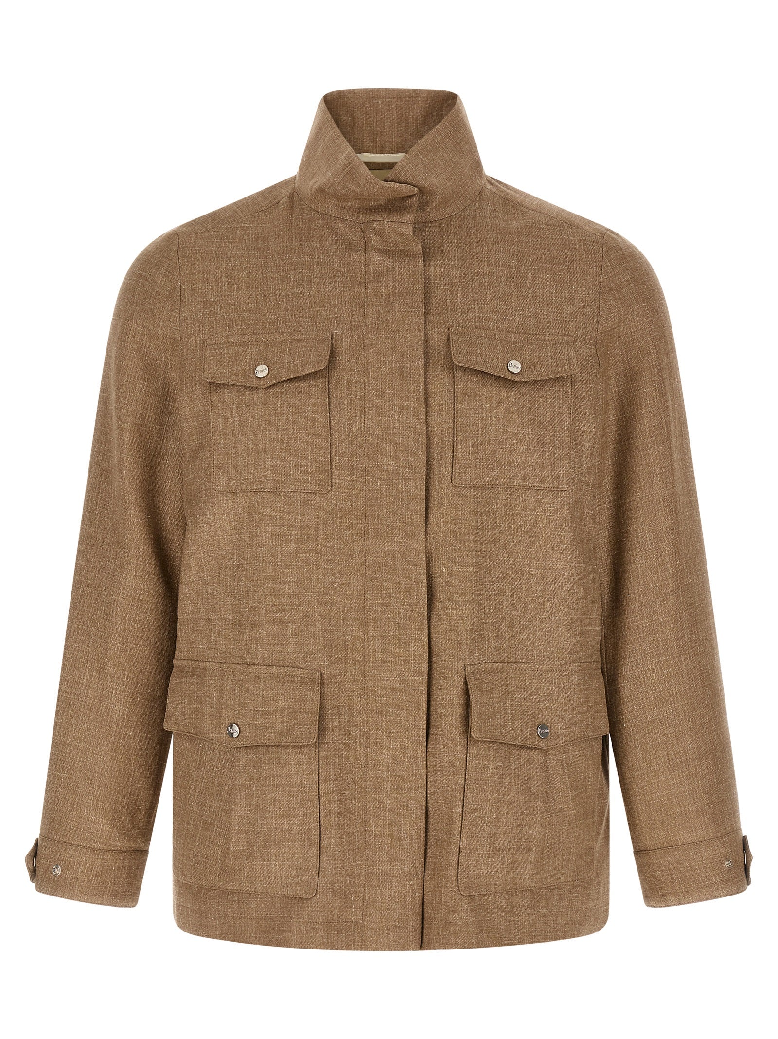 Herno Beige Wool Full-Length Jacket