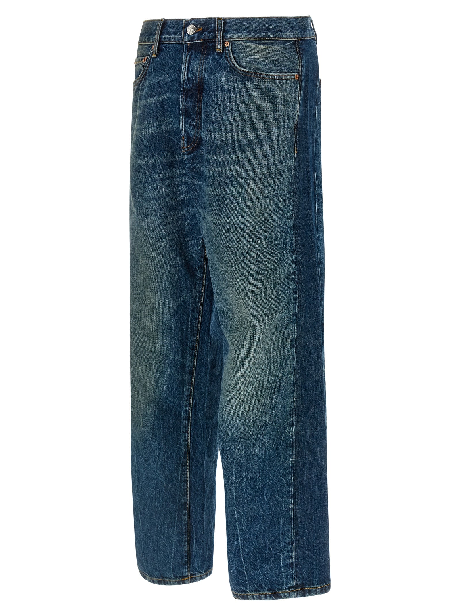 Department 5 Blue Cotton Straight-Leg Jeans