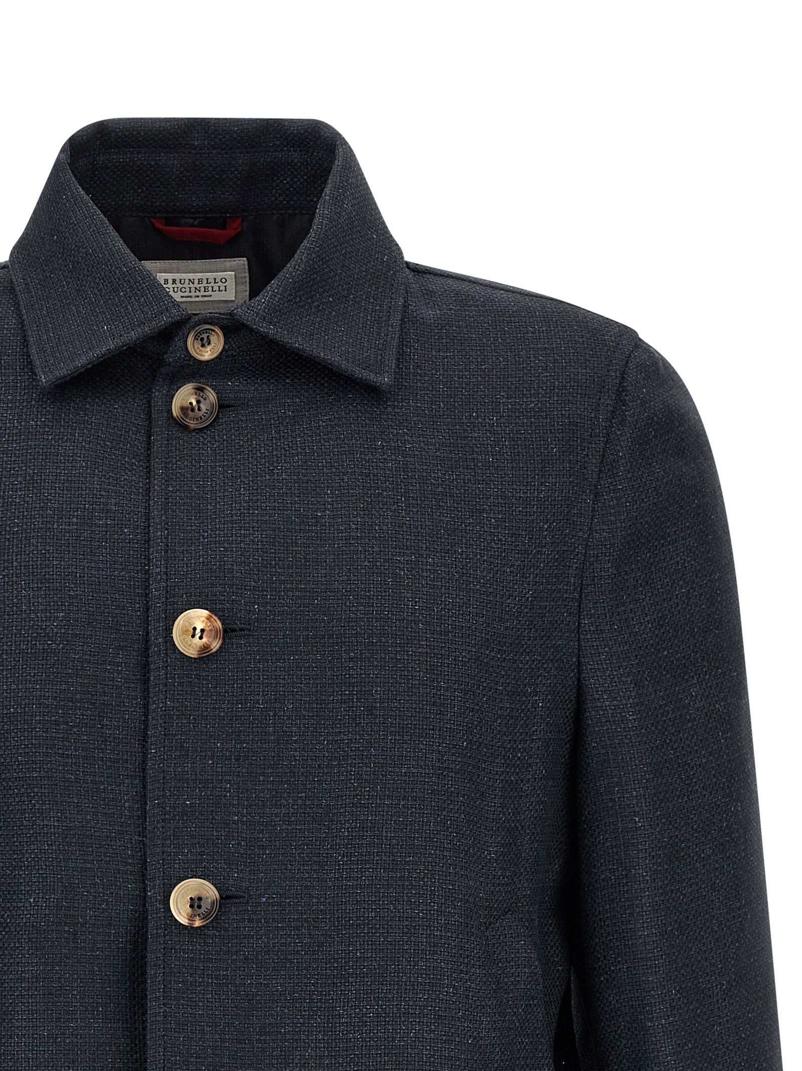 Brunello Cucinelli Blue Sisal Biker Jacket