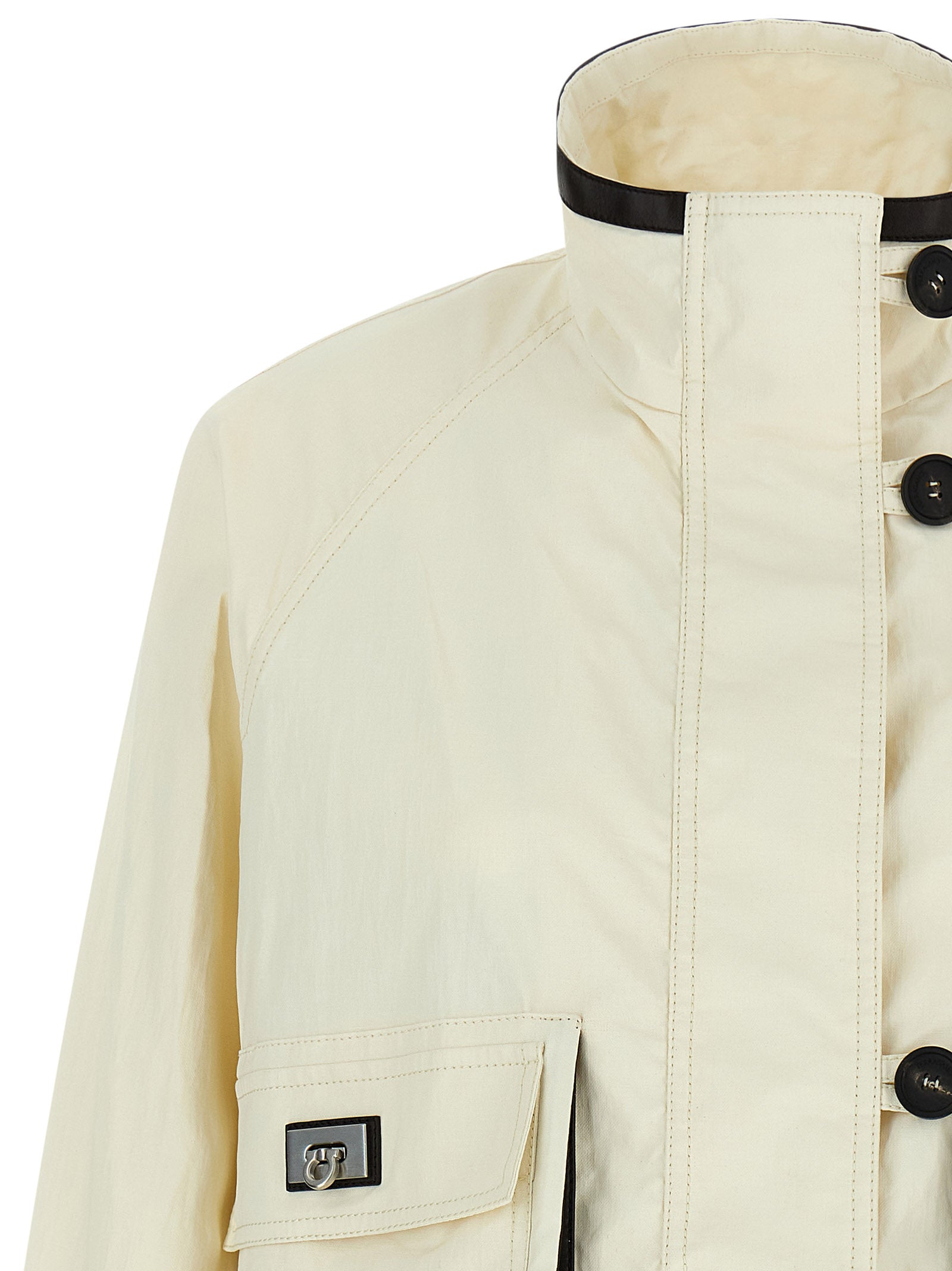 Ferragamo White Linen Full-Length Jacket
