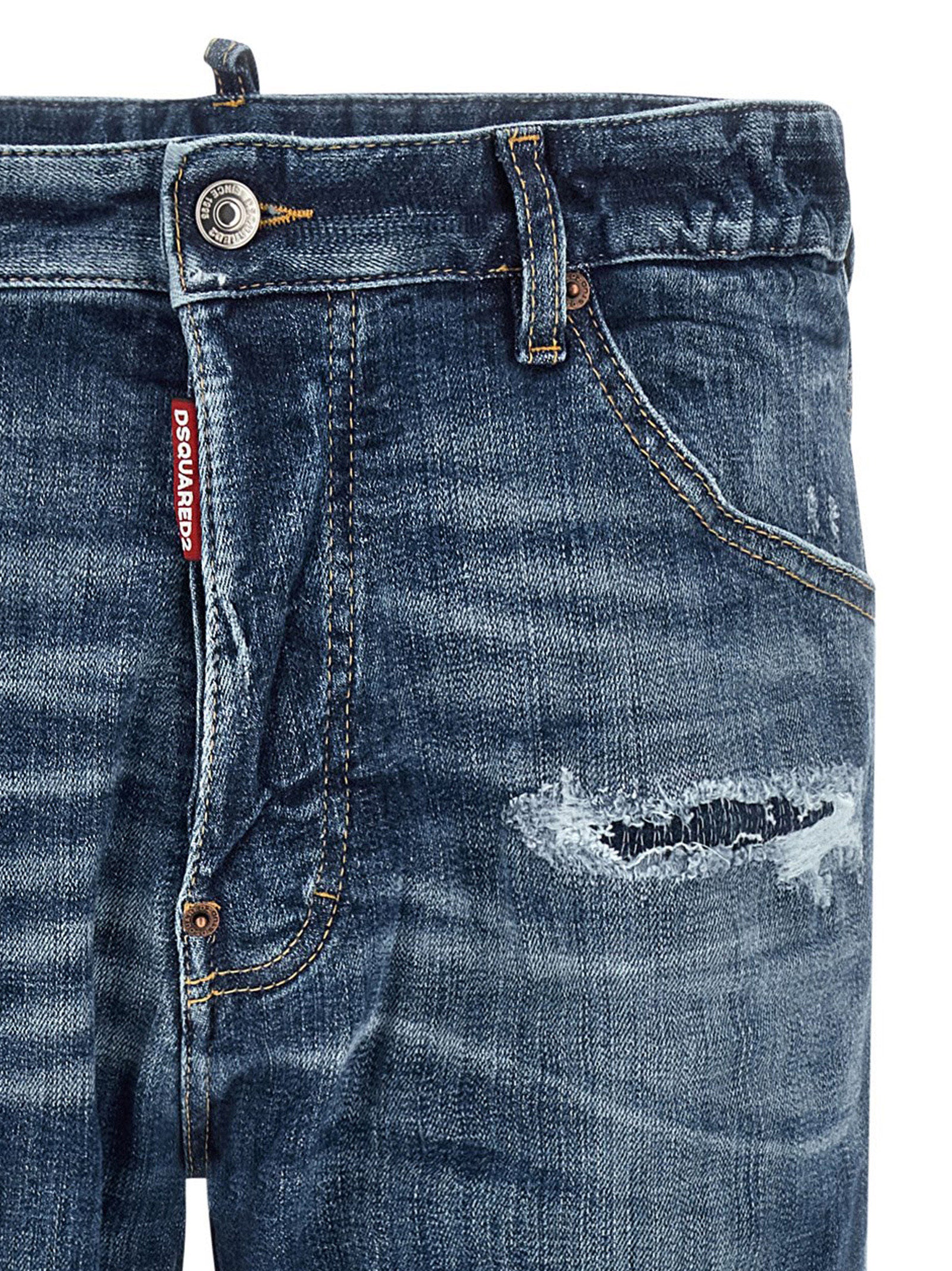 Dsquared² Blue Cotton Slim Fit Jeans