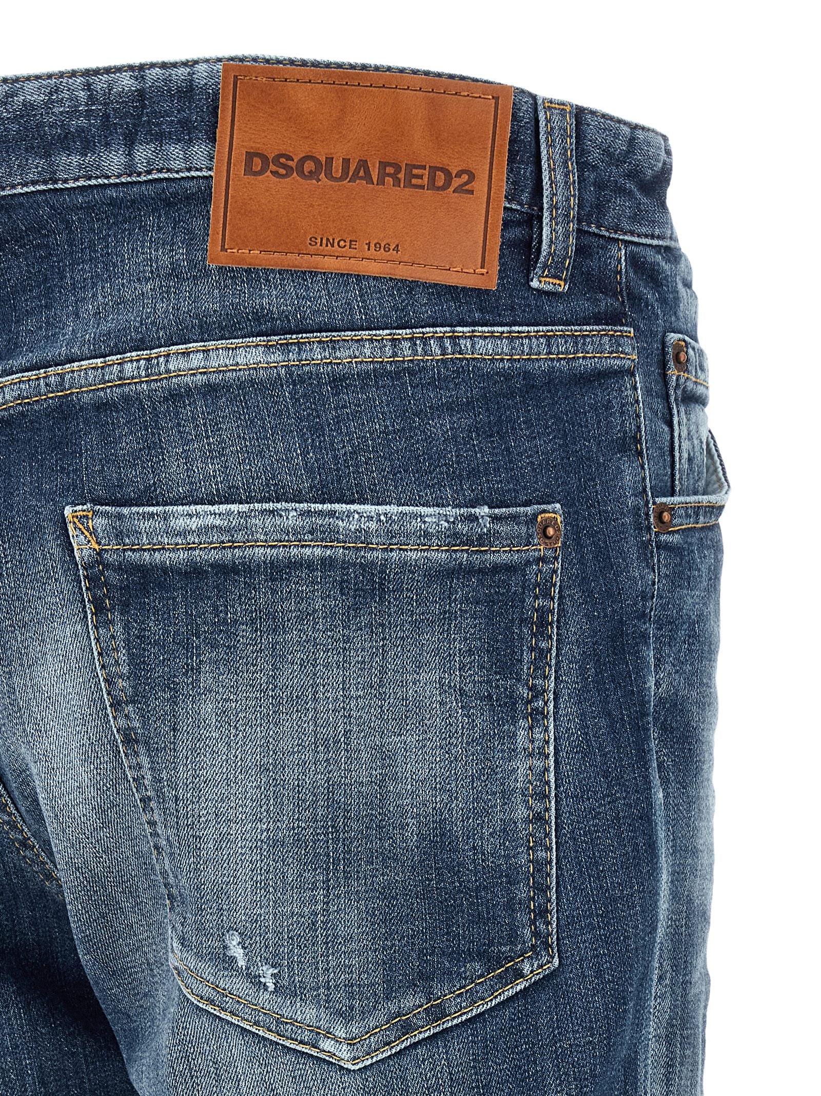 Dsquared² Blue Cotton Slim Fit Jeans