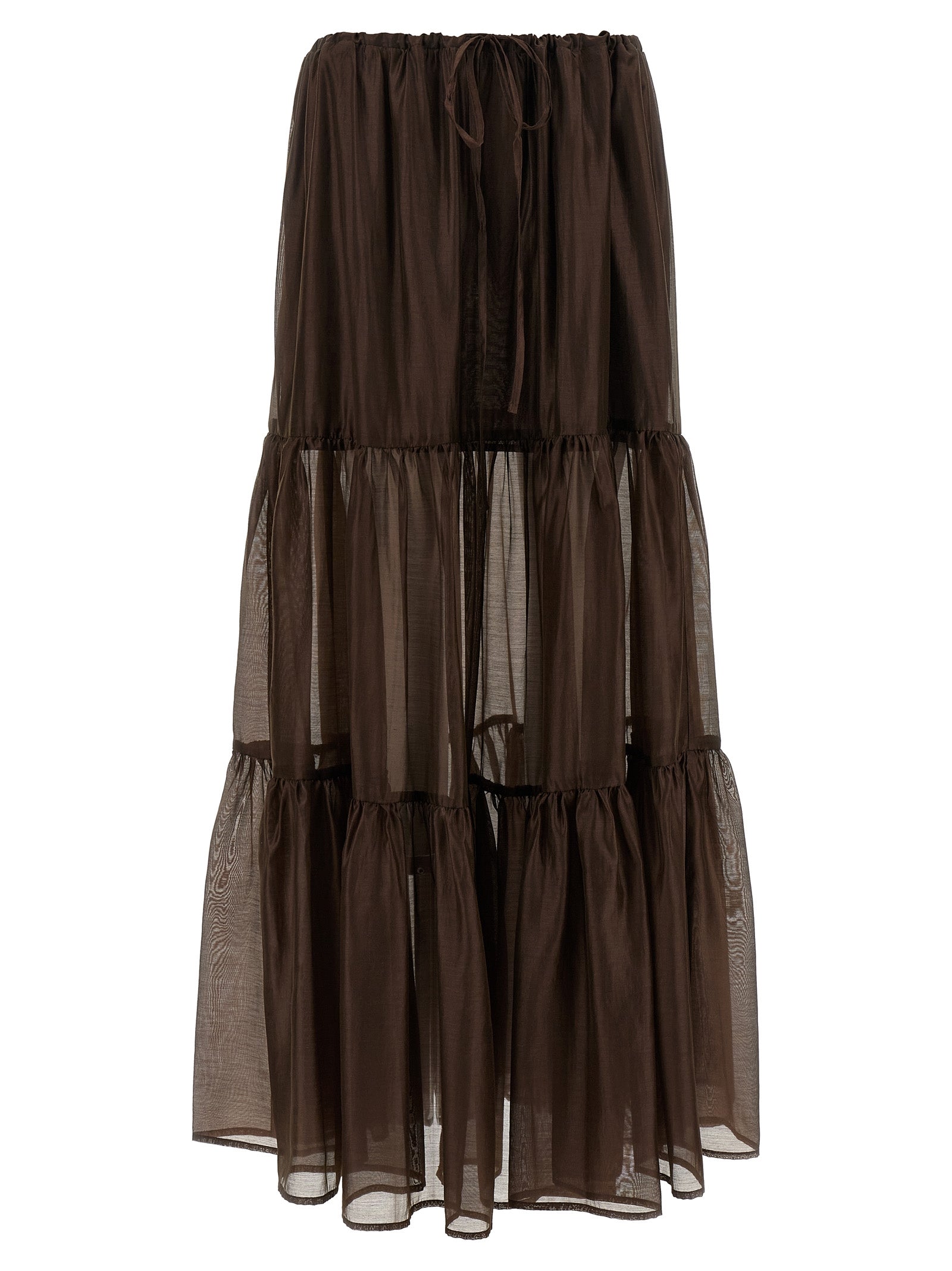 Twinset Brown Lycra Mini Skirt