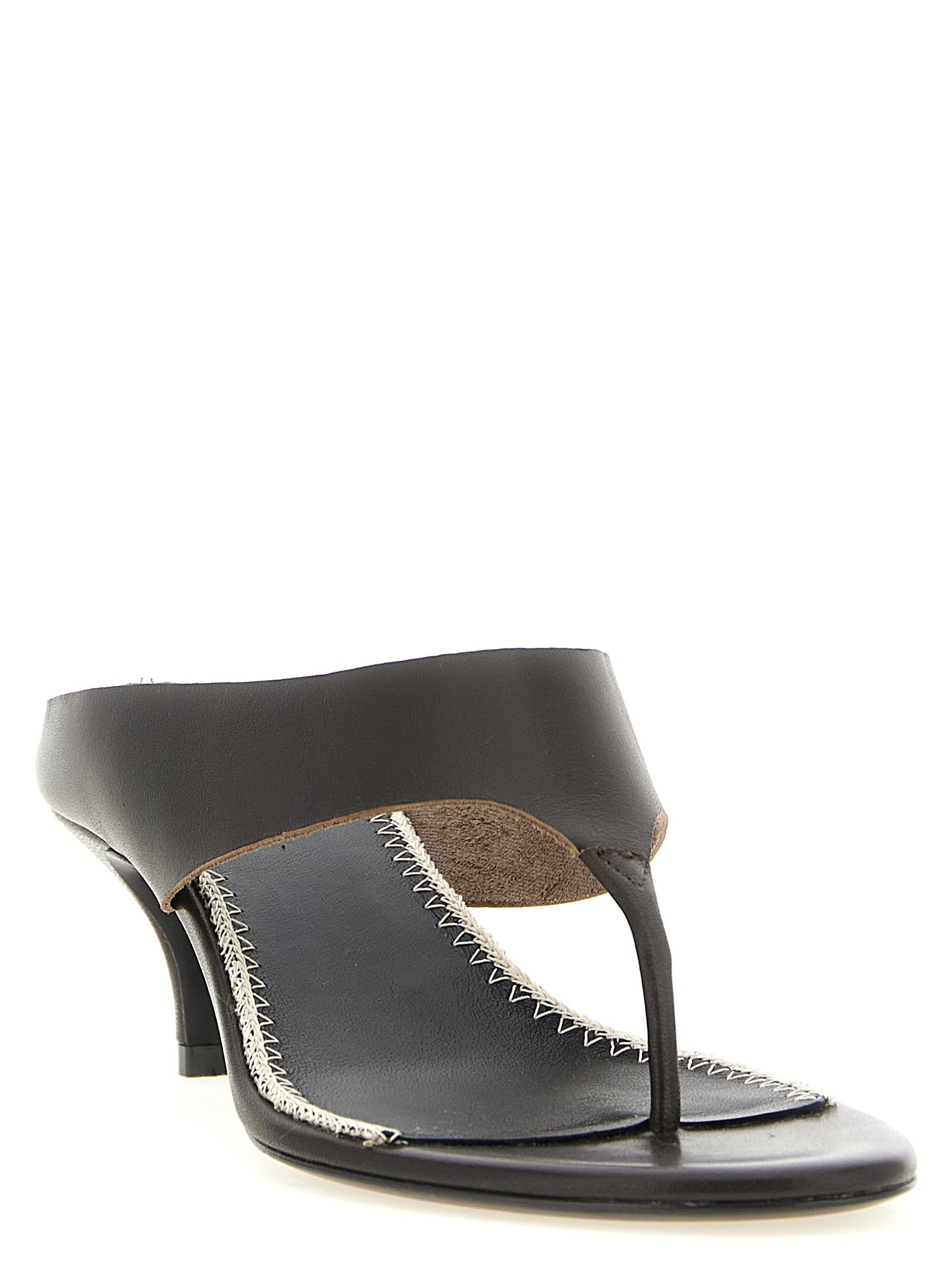 Magda Butrym Brown Leather Stiletto Heel Sandals