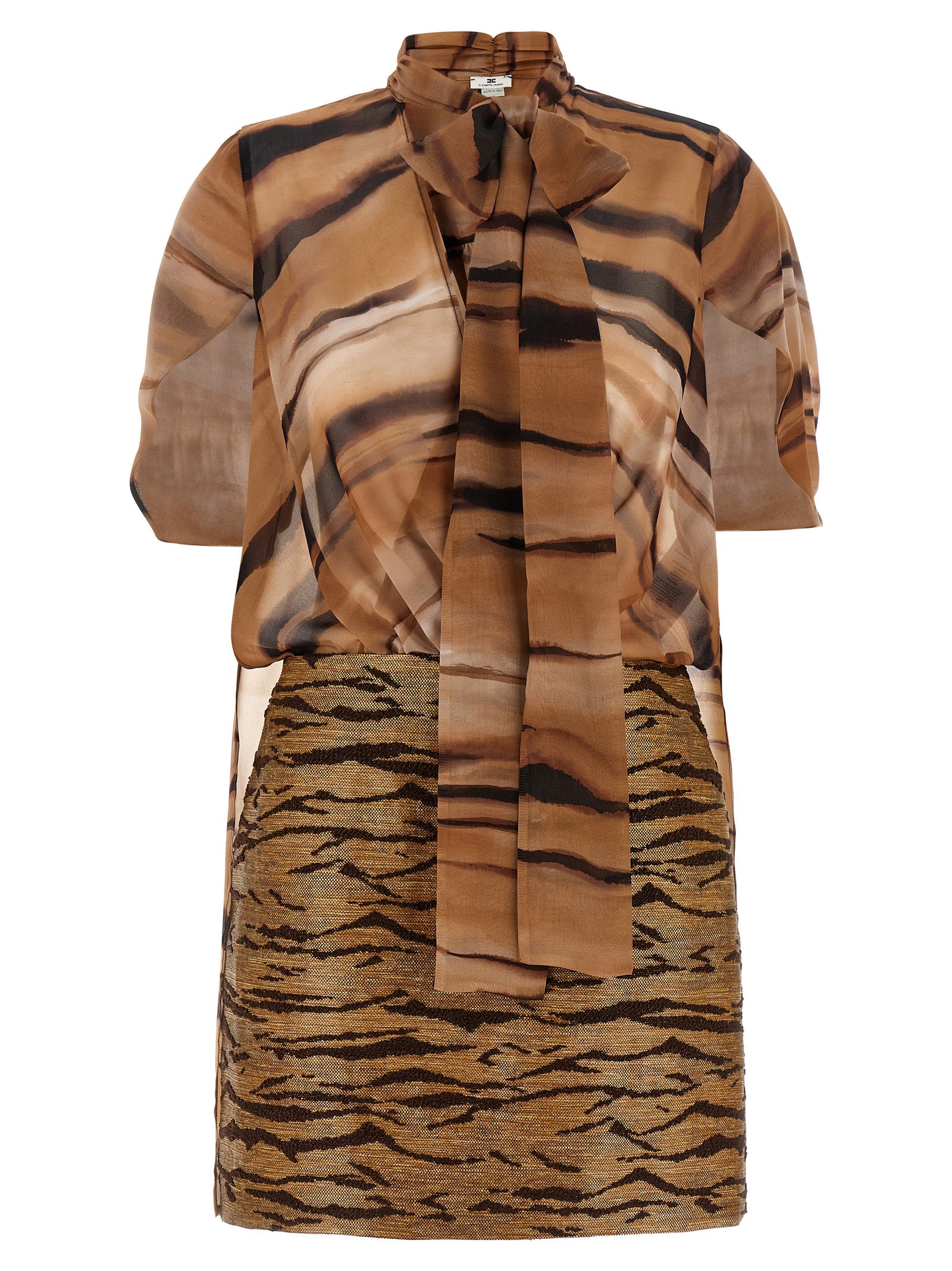 Elisabetta Franchi Brown Polyester Short Dress