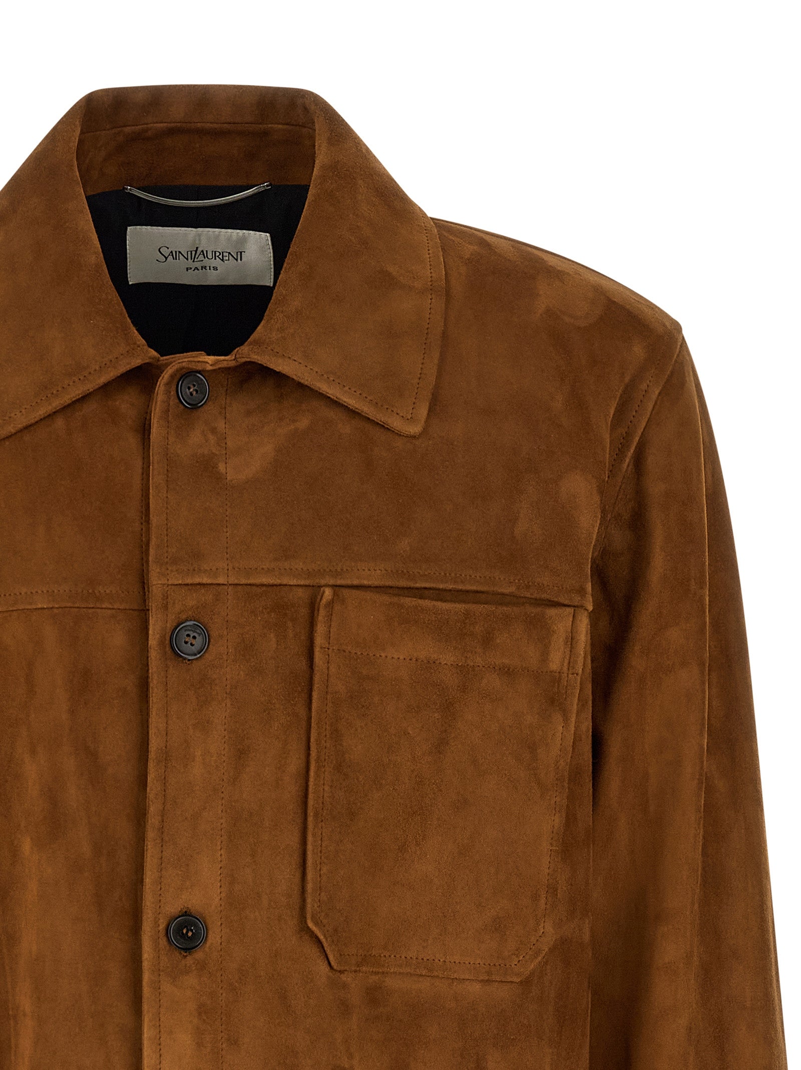 Saint Laurent Brown Lamb Leather Leather Jacket