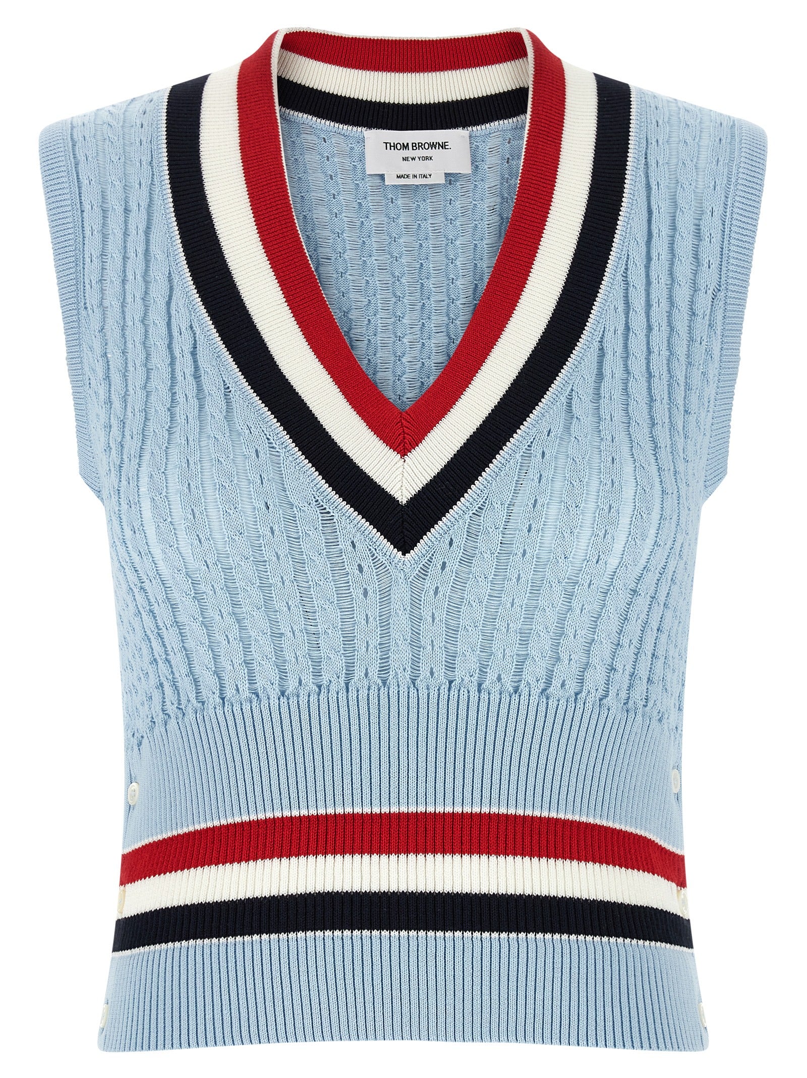 Thom Browne Blue Cotton Sleeveless Jacket