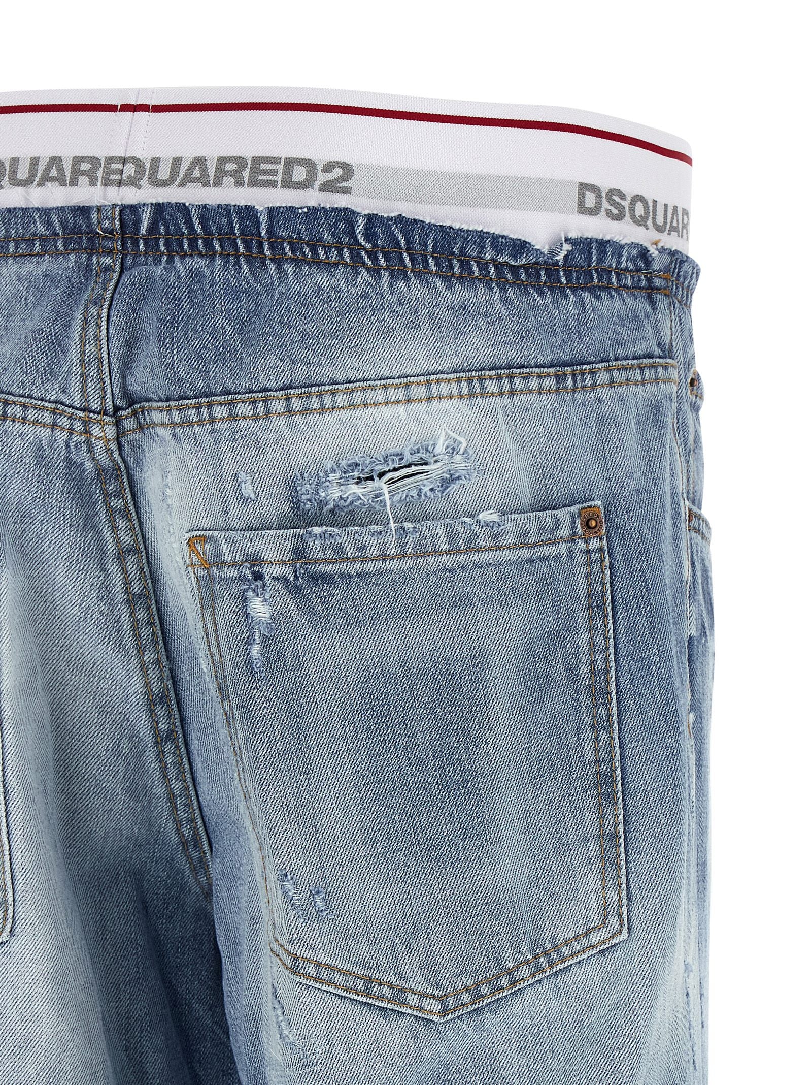 Dsquared² Blue Cotton Relaxed Fit Jeans