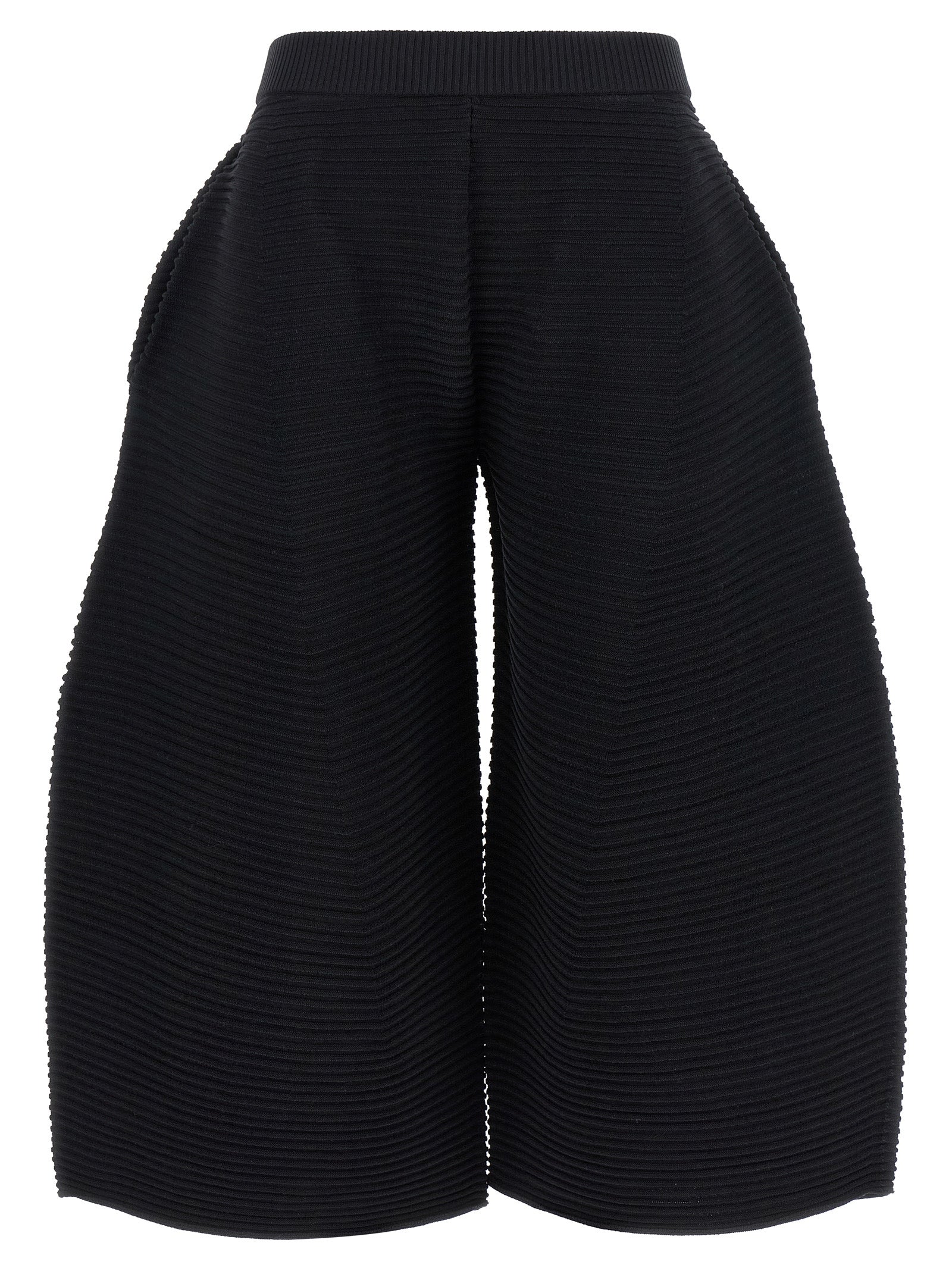 Issey Miyake Black Polyester Cropped Pants