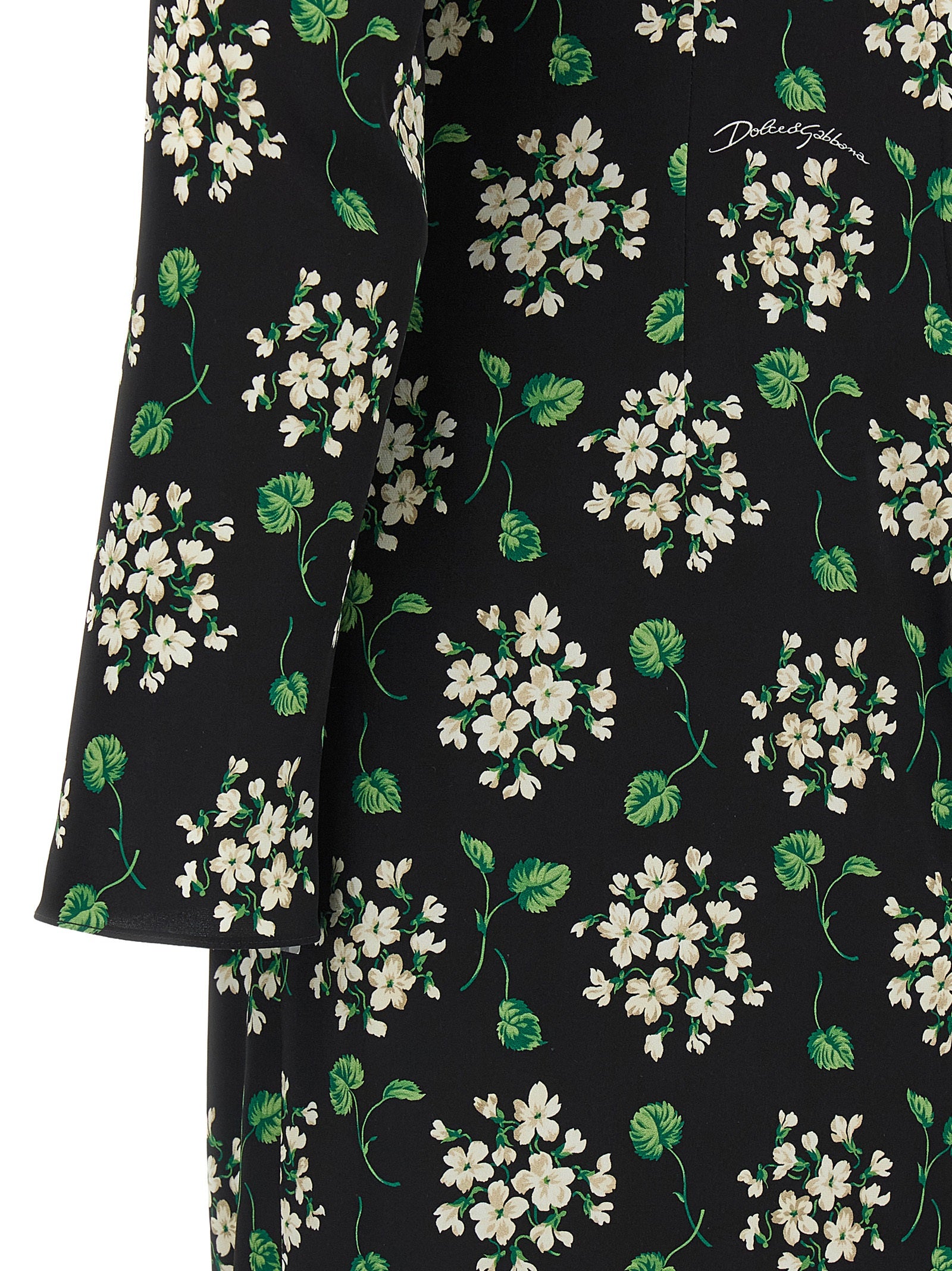 Dolce & Gabbana Black Synthetic Midi Dress