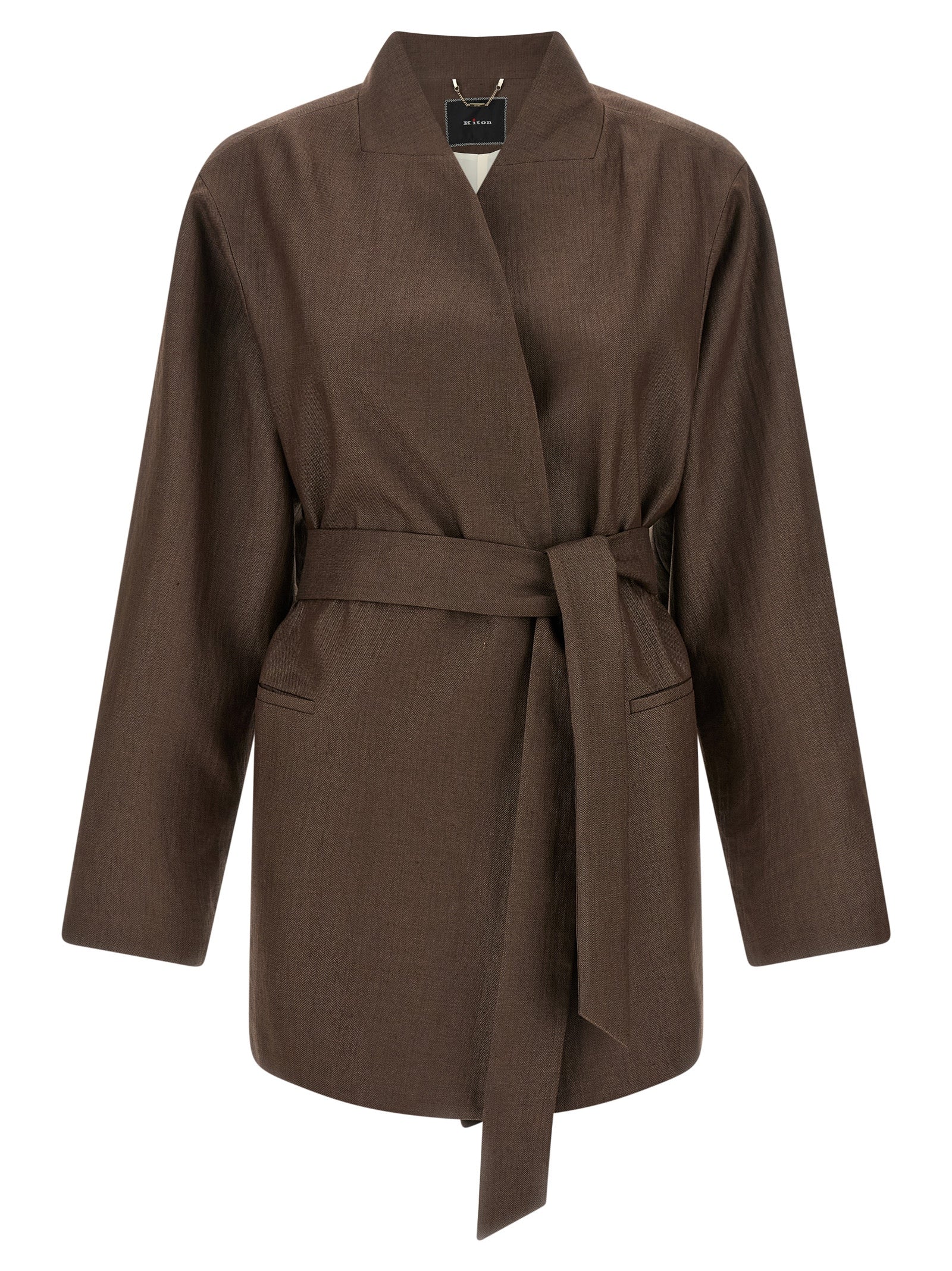 Kiton Brown Polyamide Blazer