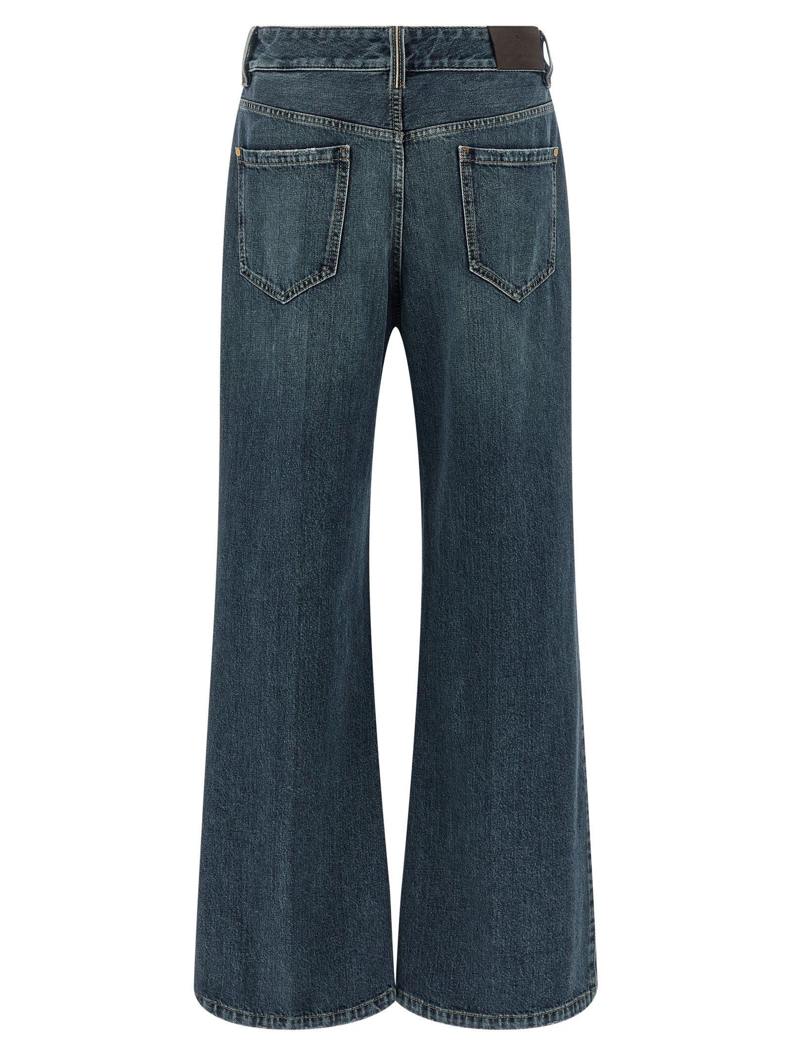 Brunello Cucinelli Blue Cotton Flared Jeans