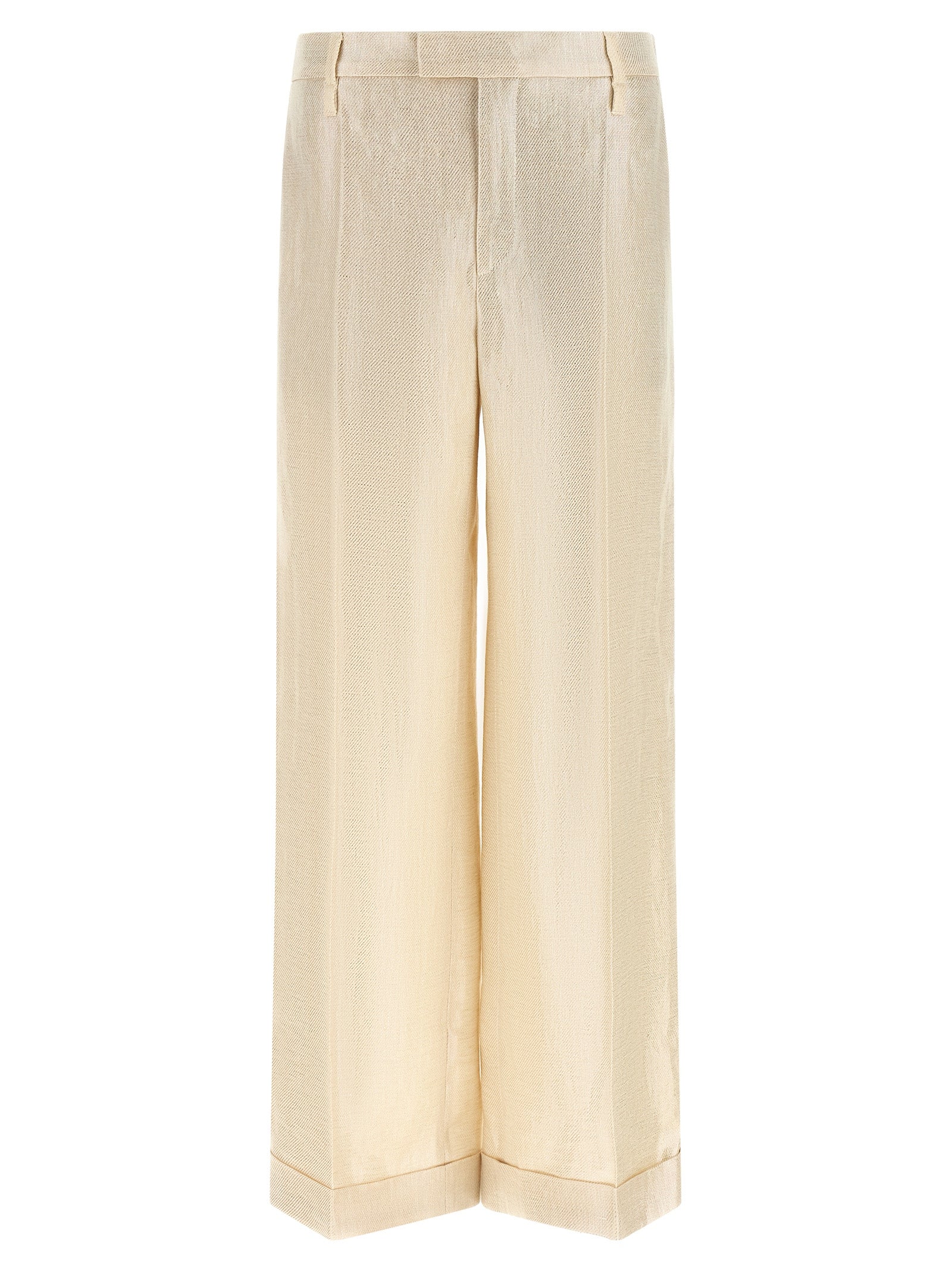 Brunello Cucinelli Gold Linen Casual Pants