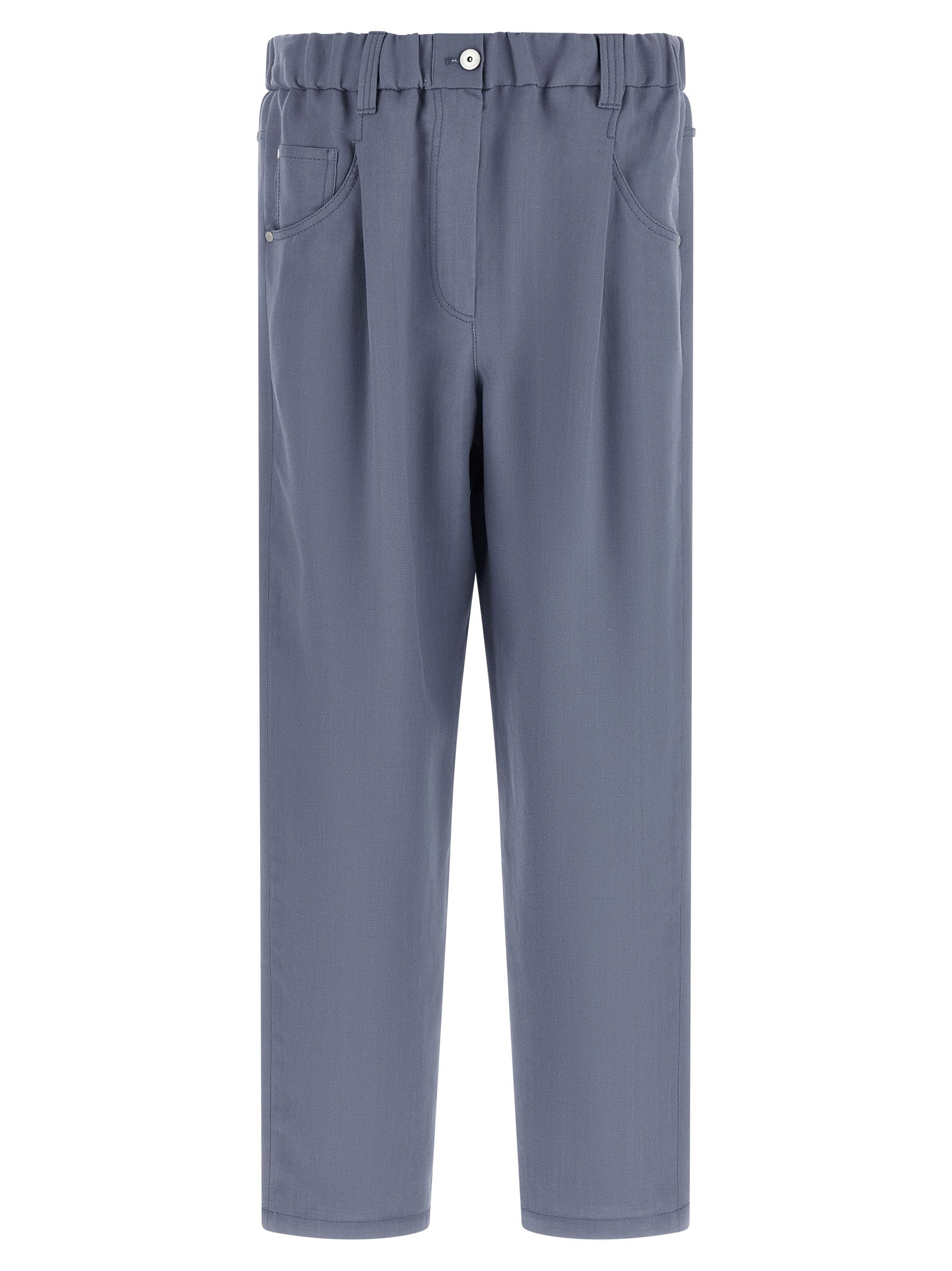 Brunello Cucinelli Blue Viscose Casual Pants