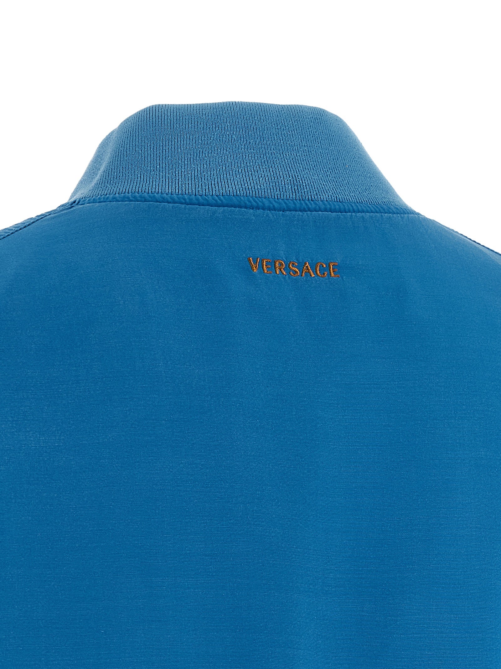 Versace Blue Silk Bomber