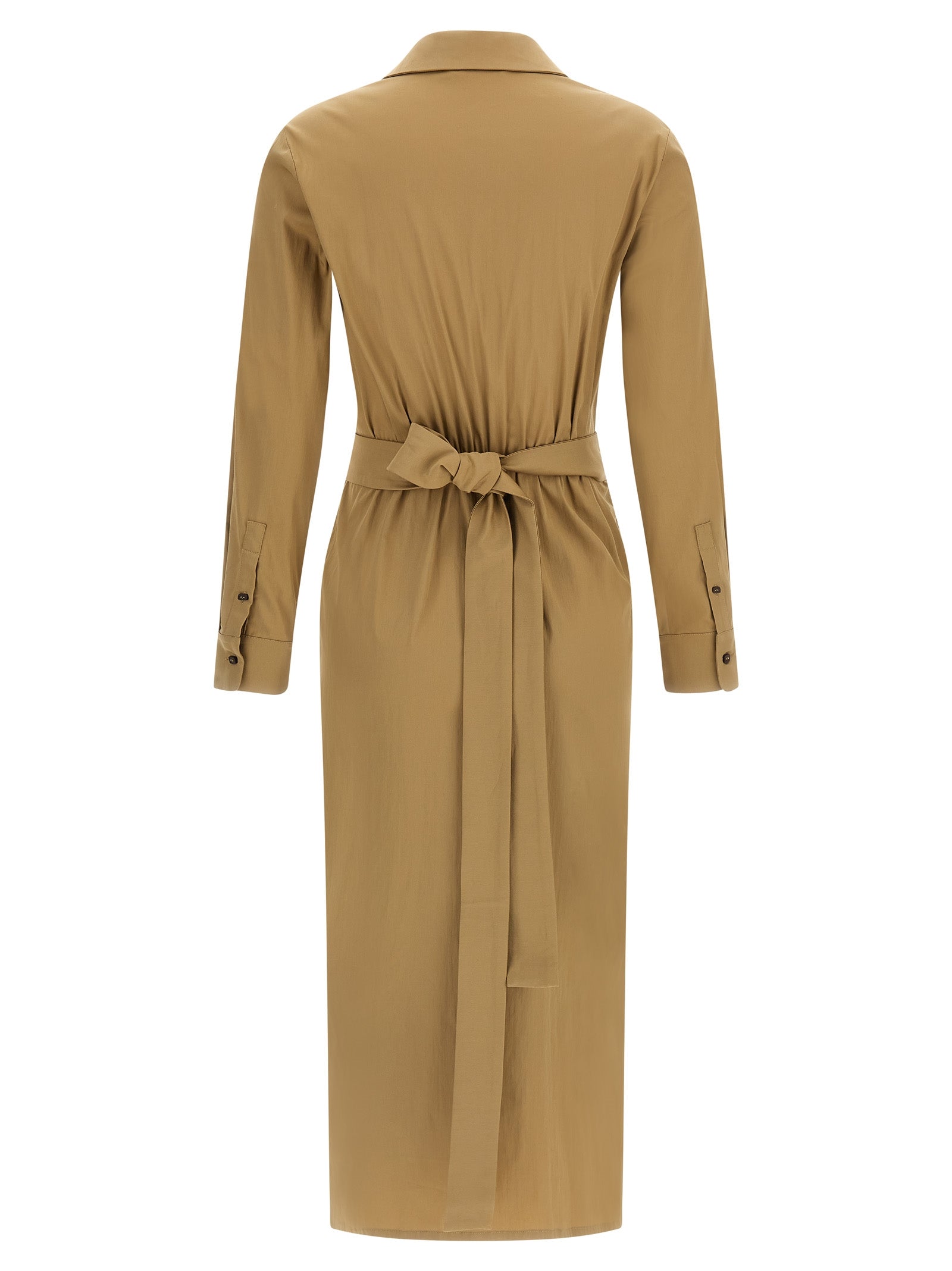 Max Mara Beige Cotton Midi Dress