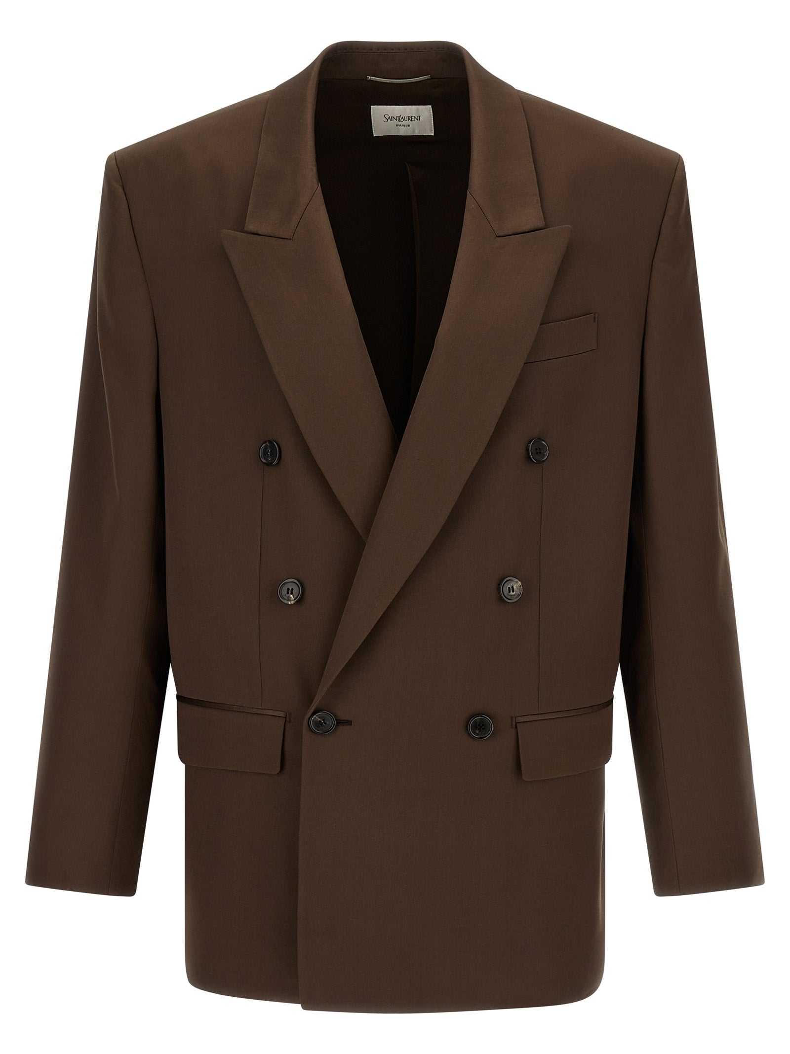 Saint Laurent Brown Silk Blazer
