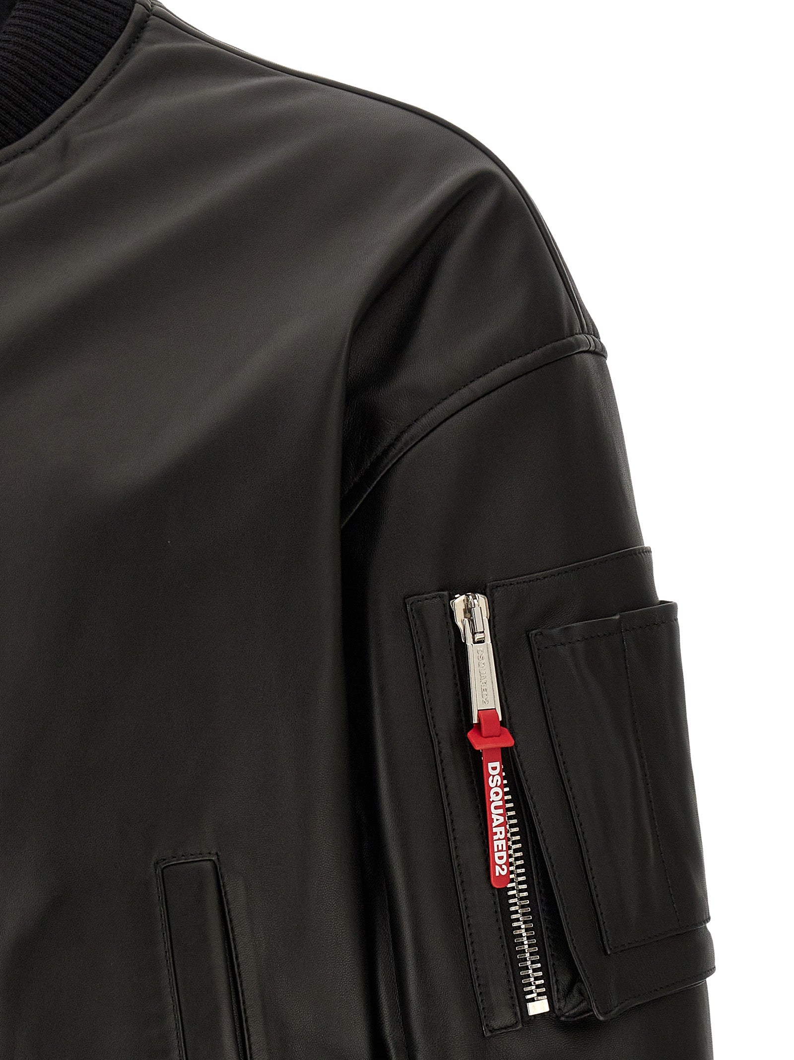 Dsquared² Black Leather Leather Jacket