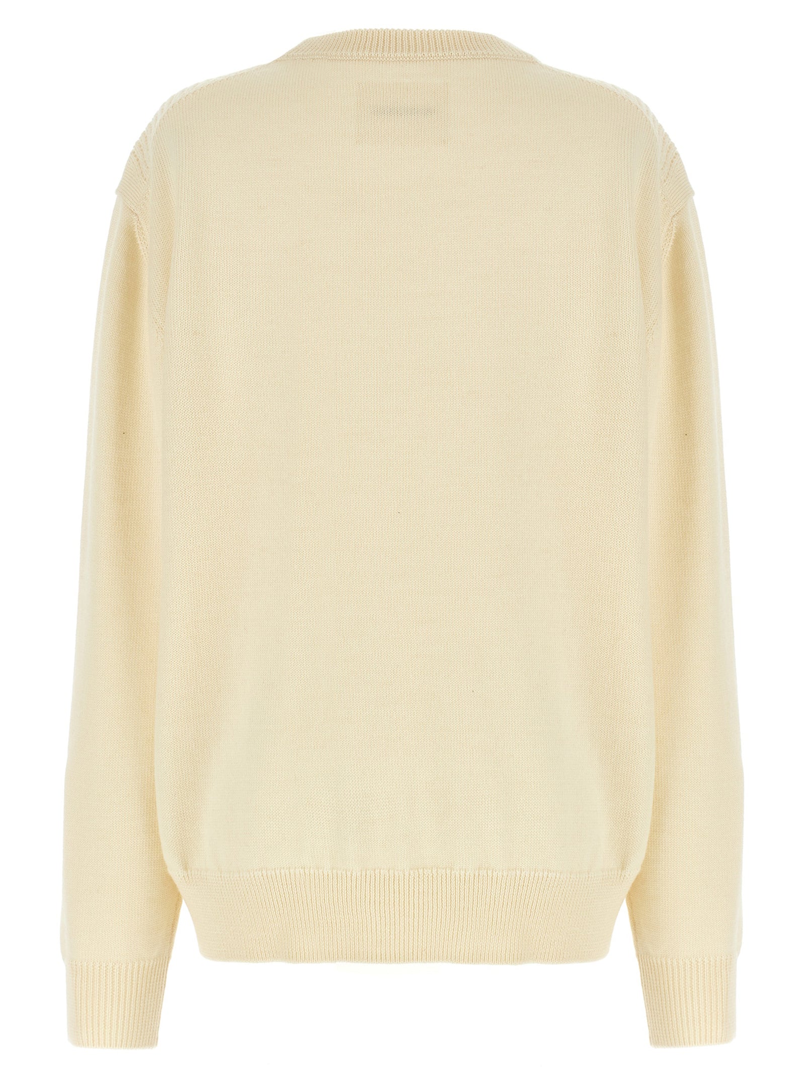Jil Sander White Wool Cardigan