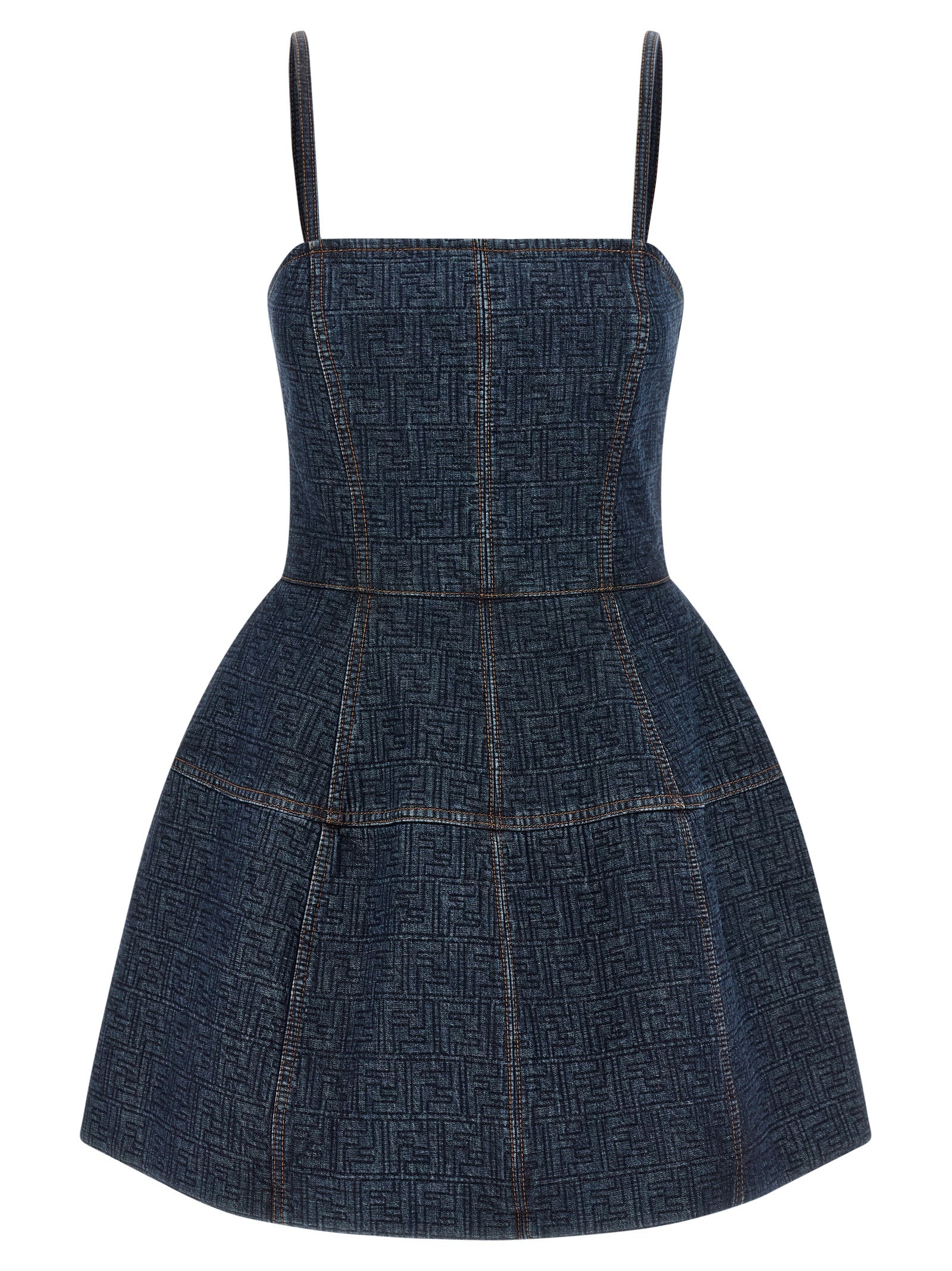 Fendi Blue Cotton Short Dress