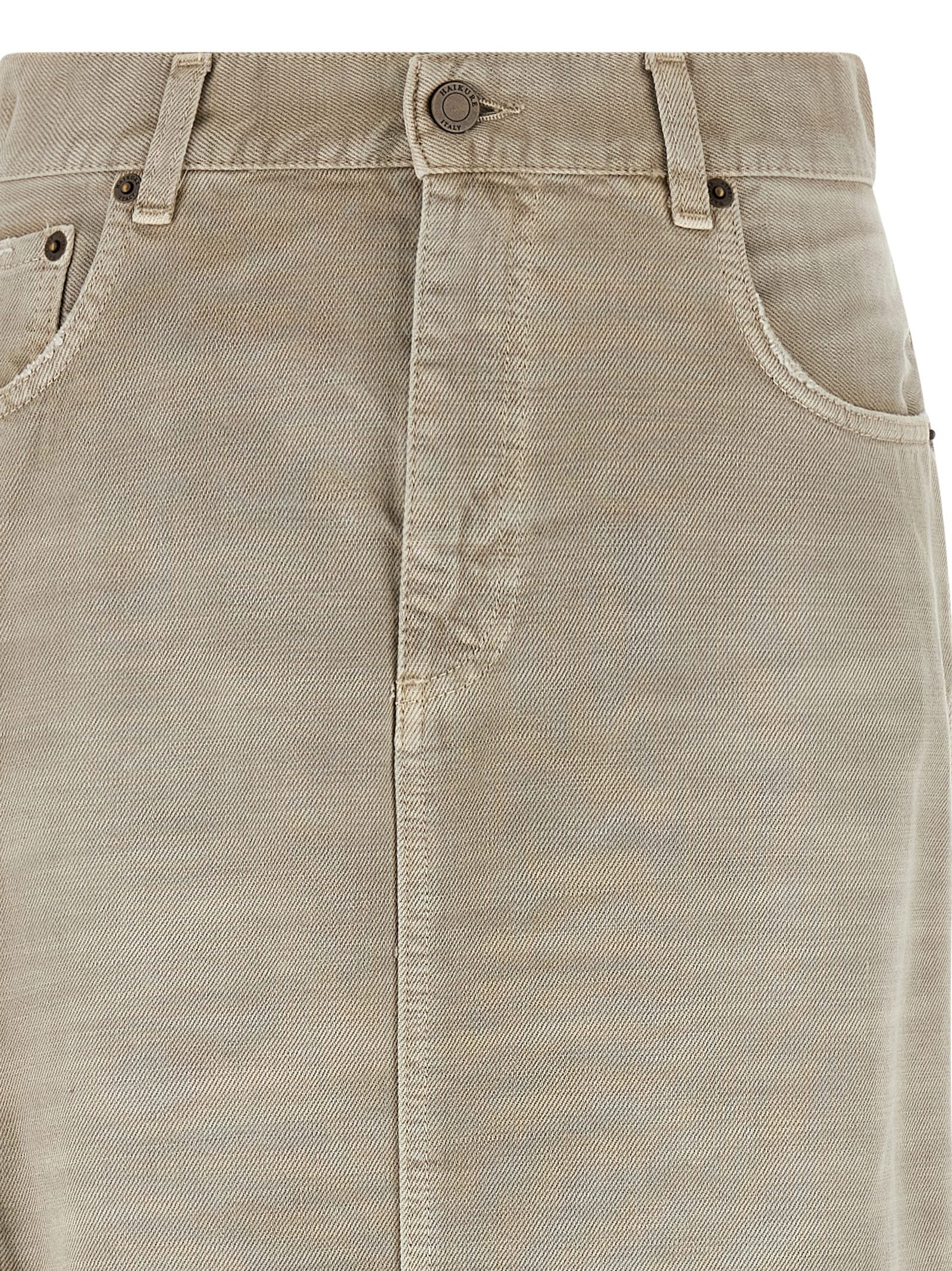 Haikure Gray Cotton Midi Skirt