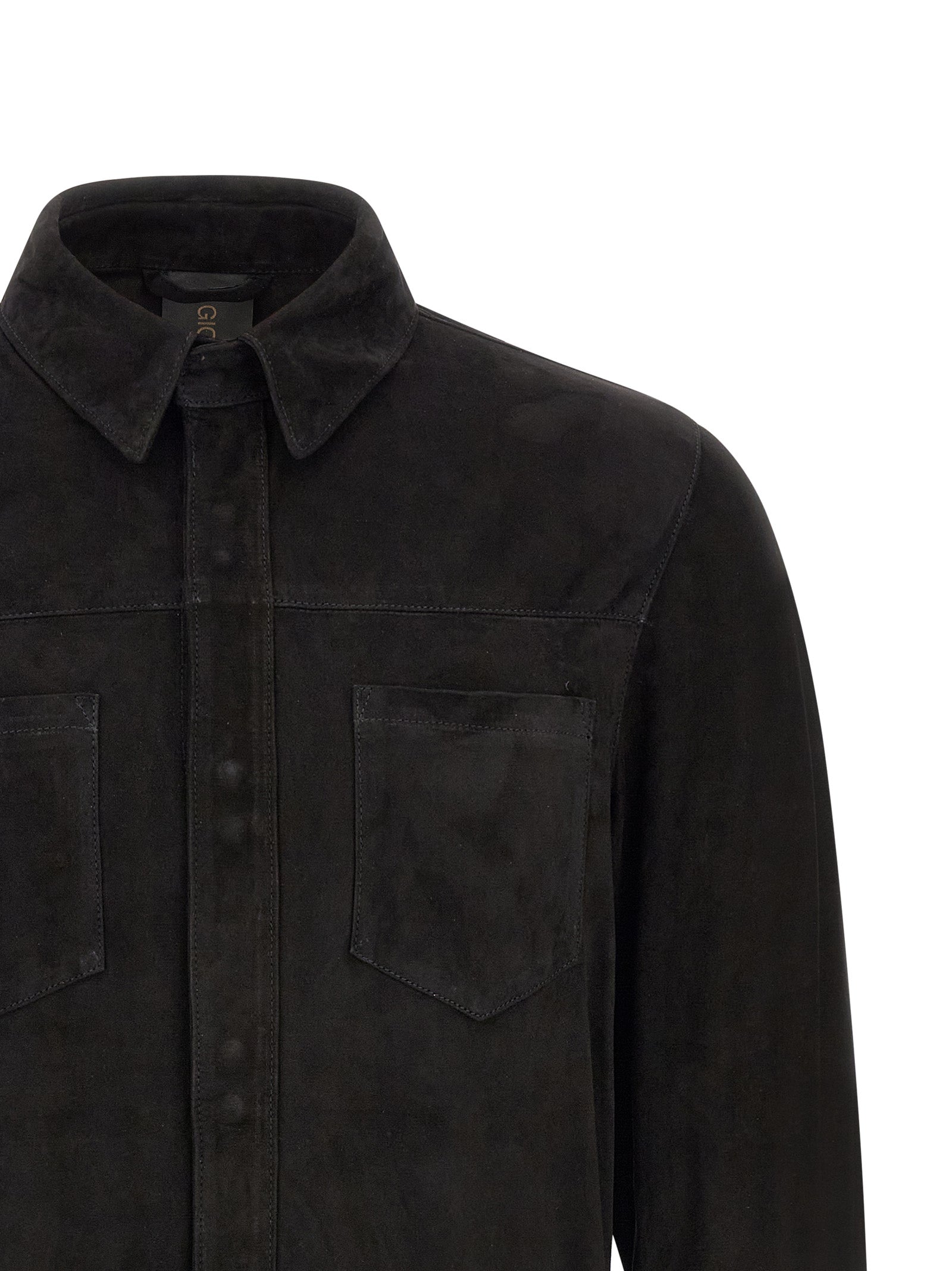 GIORGIO BRATO Black Suede Leather Blouse