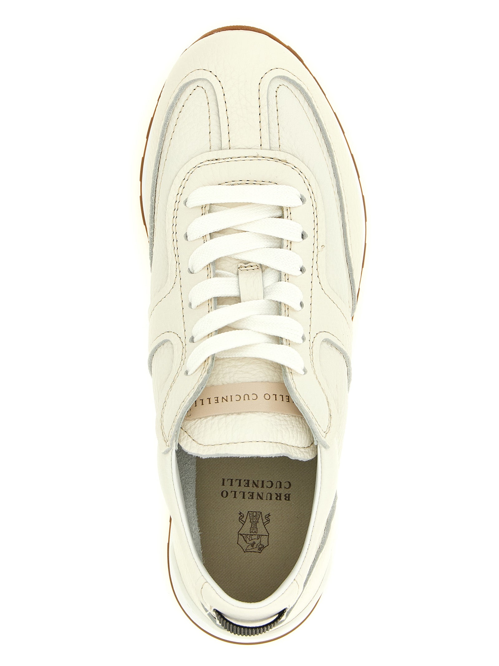 Brunello Cucinelli White Goatskin Athletic Sneakers