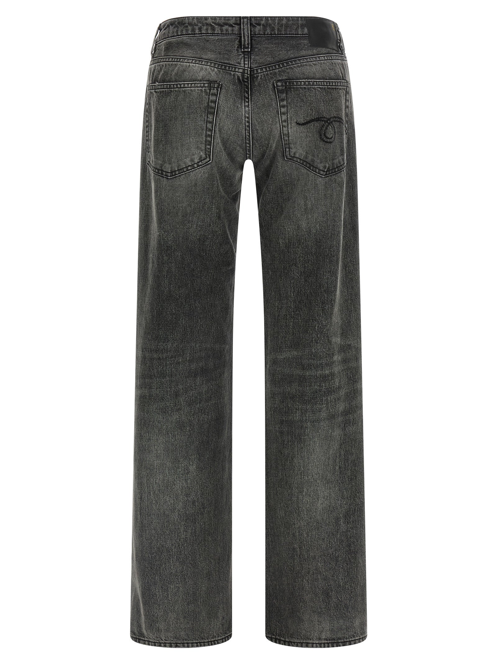 R13 Gray Cotton Straight-Leg Jeans