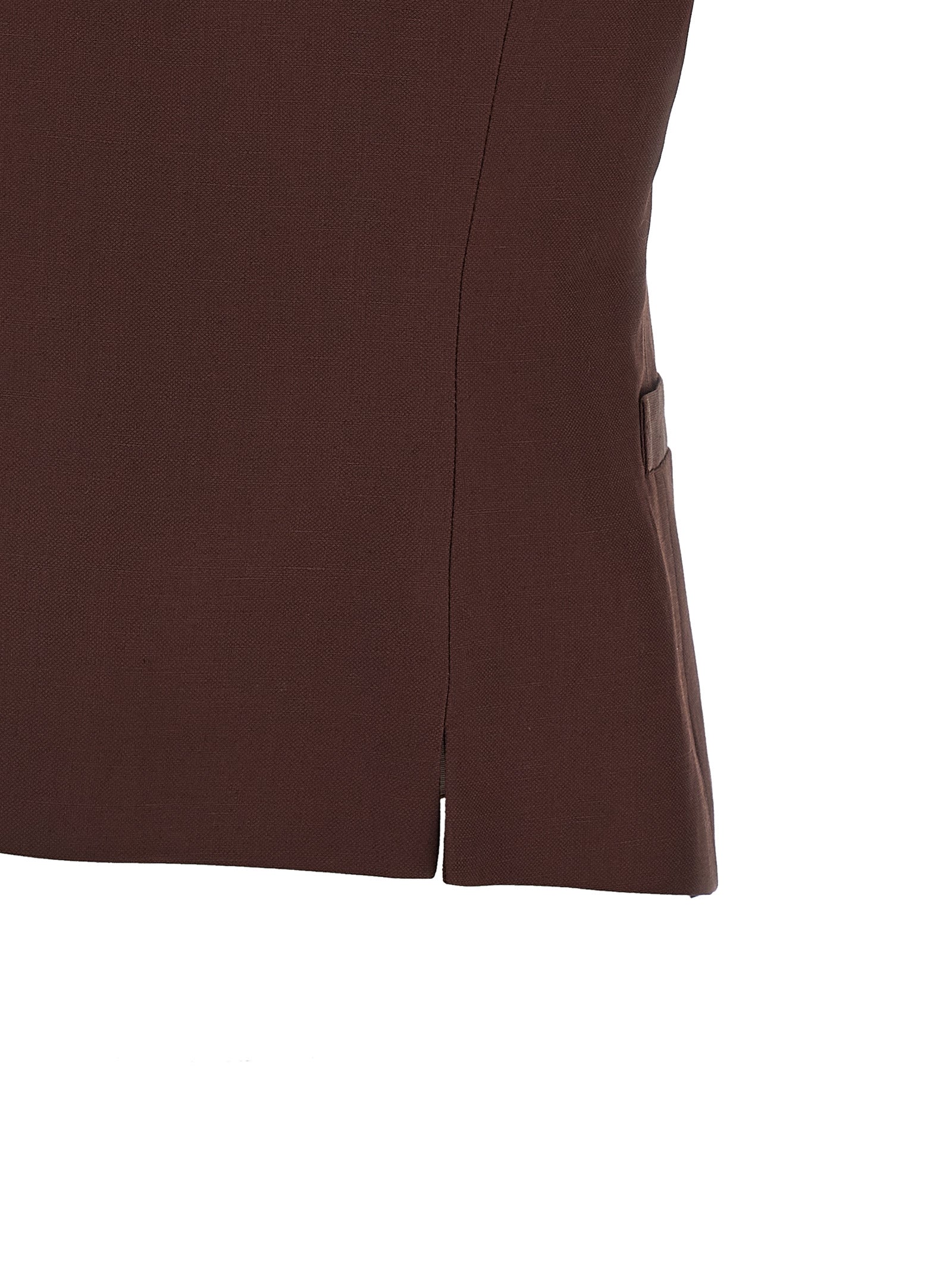 Alberto Biani Brown Viscose Sleeveless Jacket