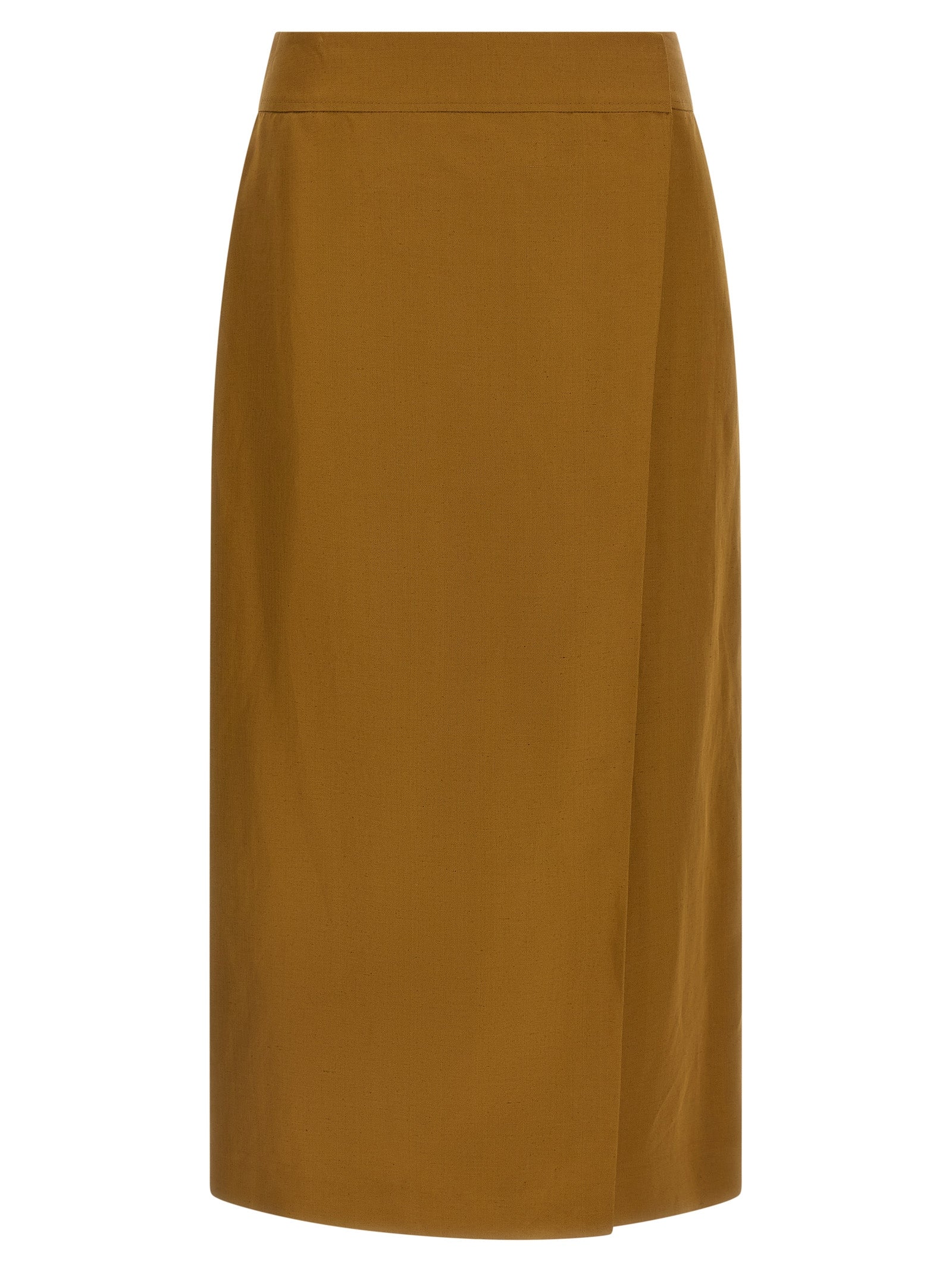 Alberto Biani Brown Viscose Midi Skirt